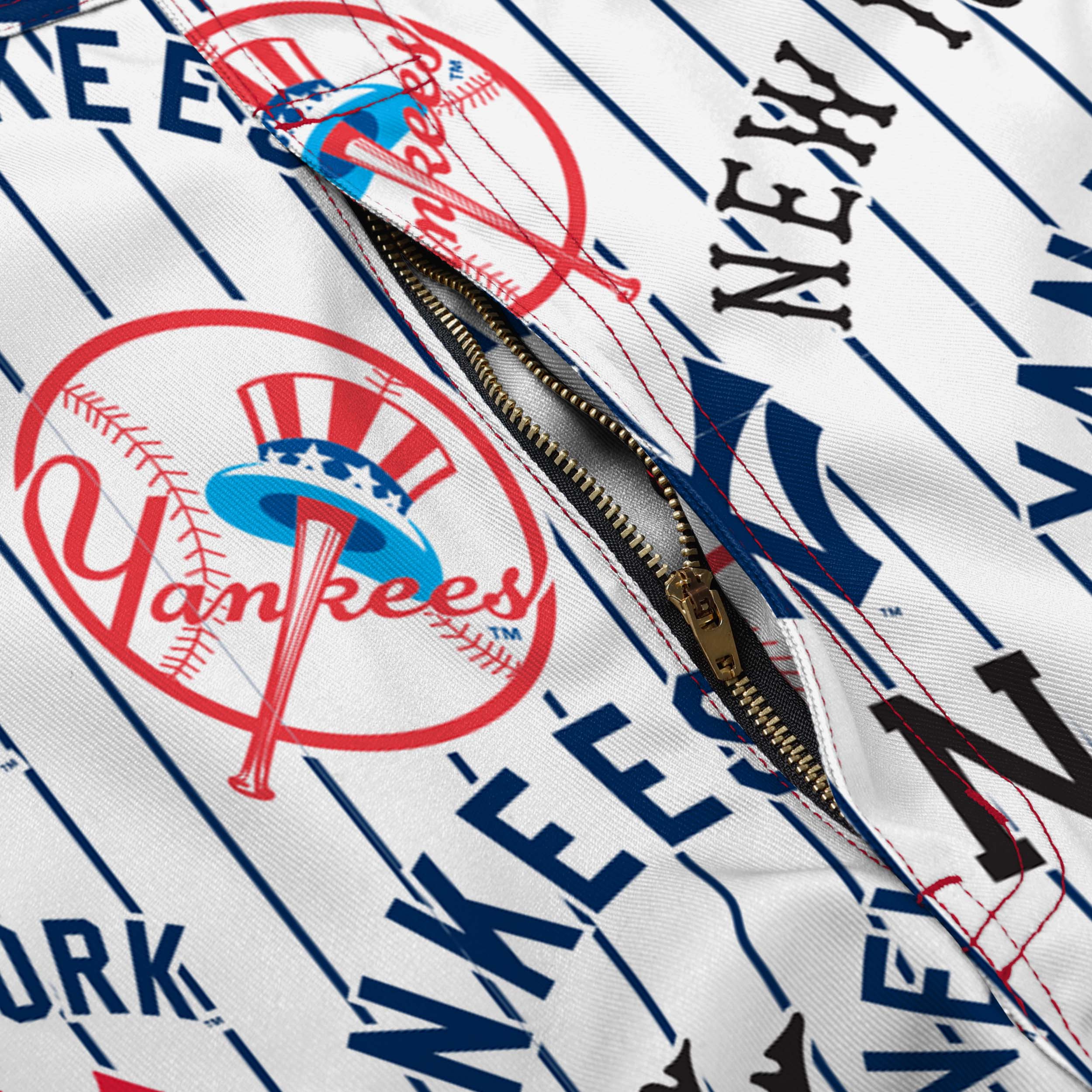 New York Yankees Mens Historic Print Bib Shortalls - Image 6