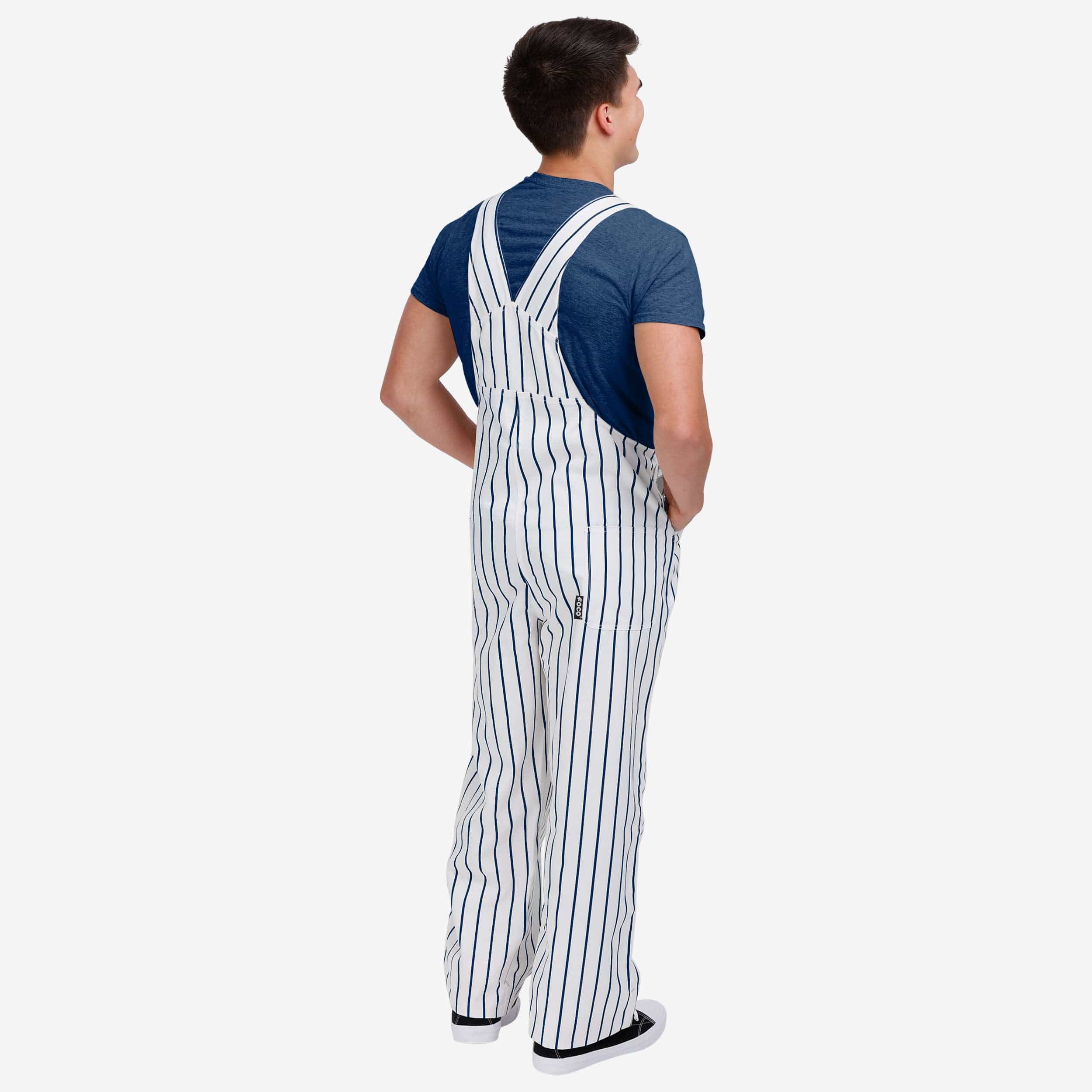New York Yankees Mens Pinstripe Bib Overalls - Image 2