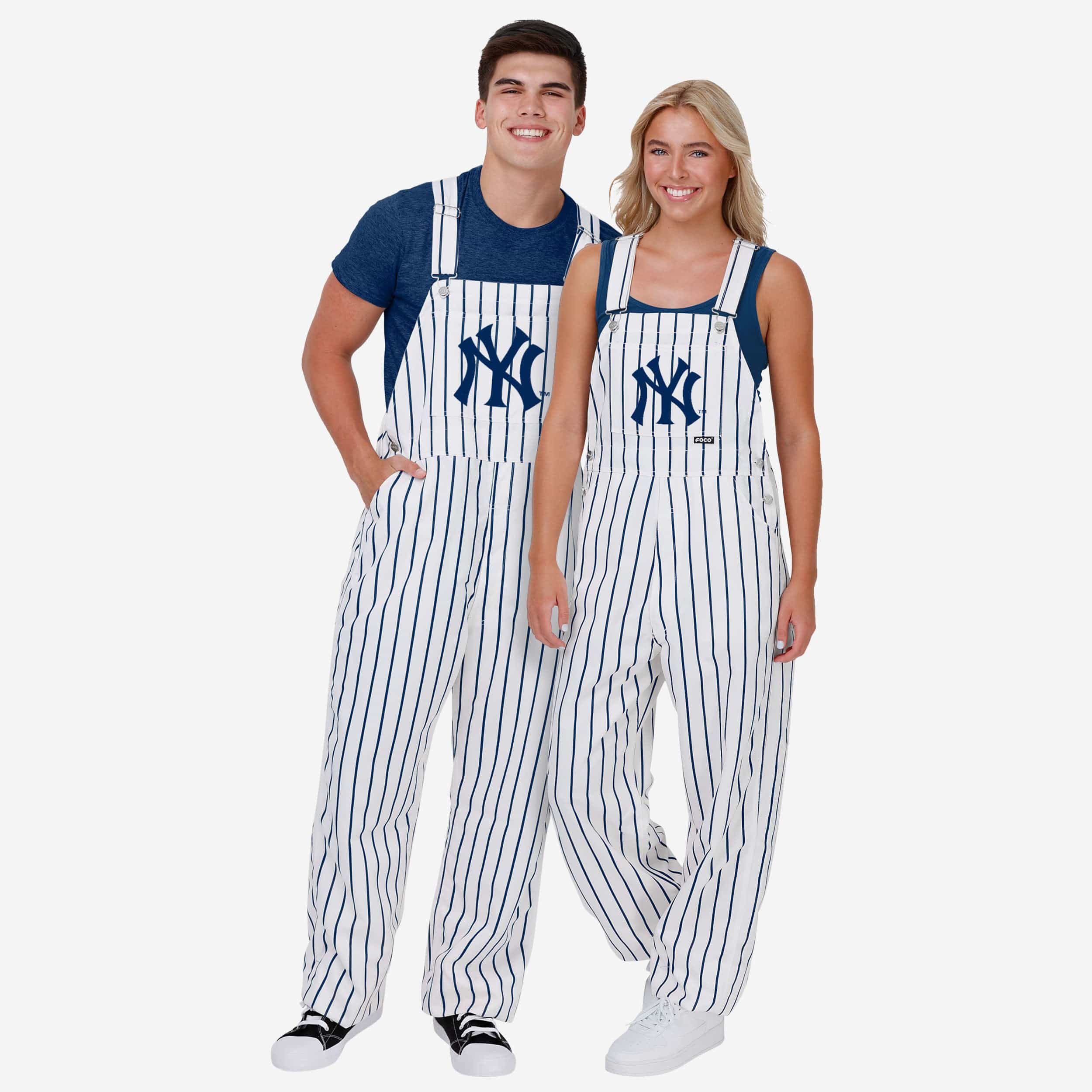 New York Yankees Mens Pinstripe Bib Overalls - Image 3