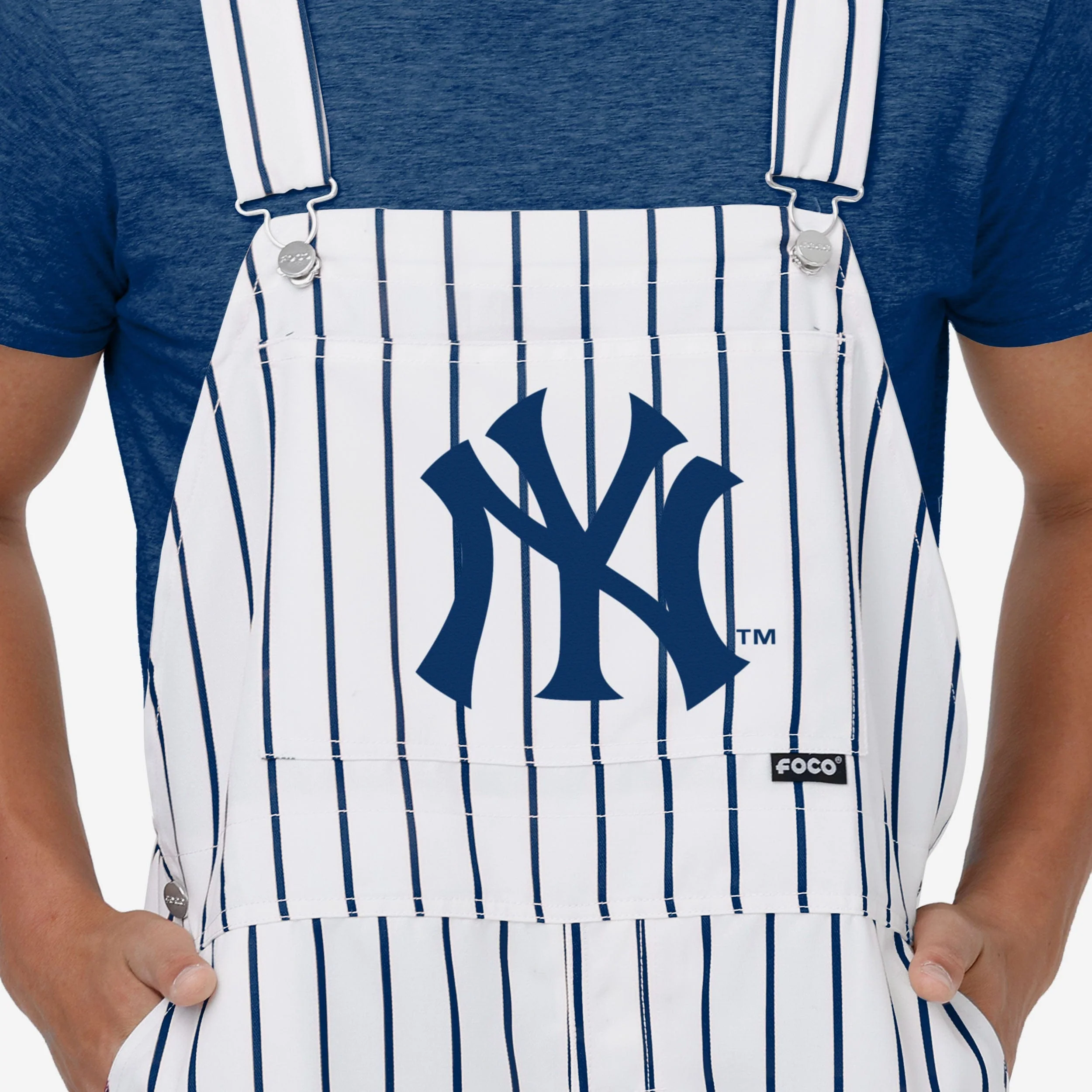 New York Yankees Mens Pinstripe Bib Overalls - Image 4