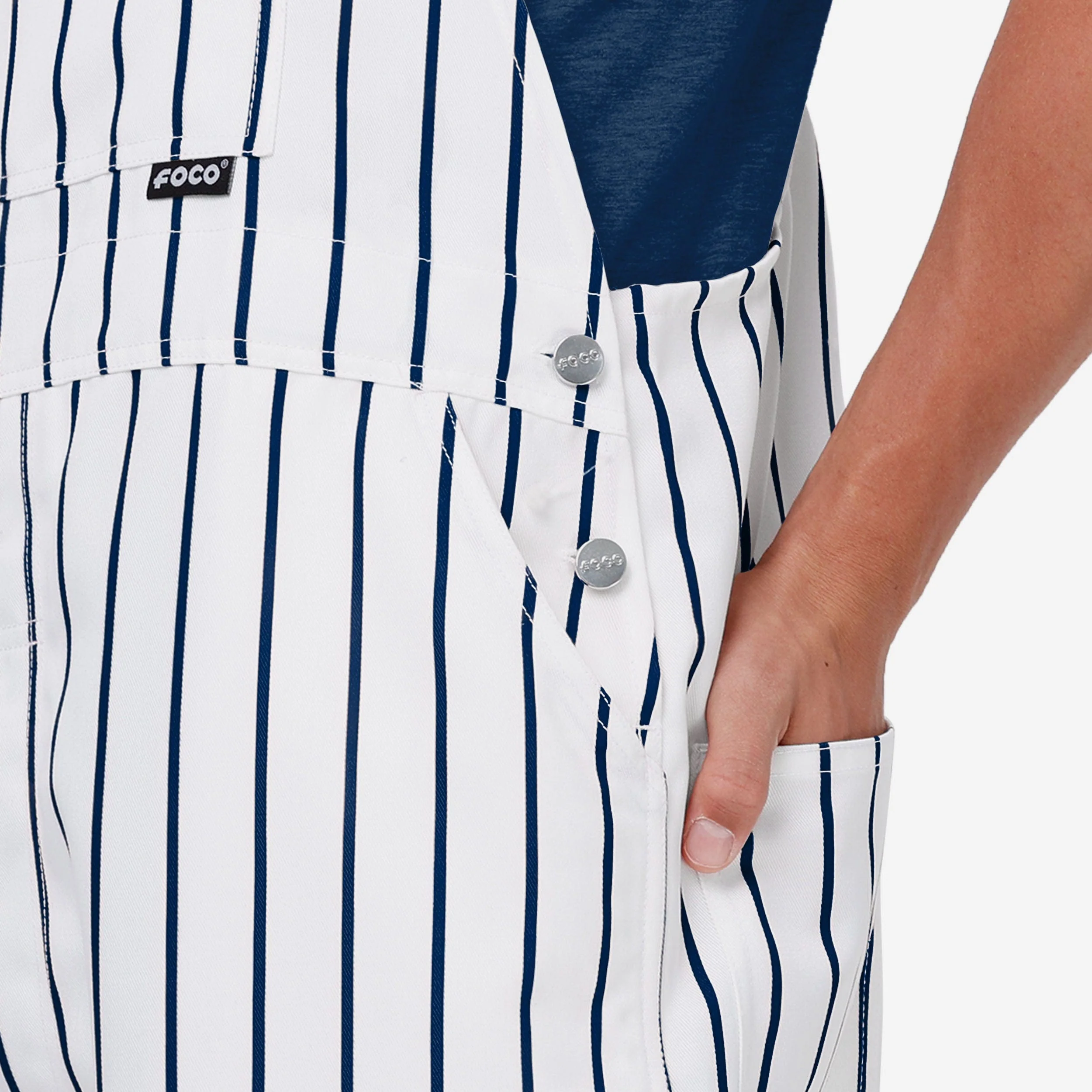 New York Yankees Mens Pinstripe Bib Overalls - Image 5