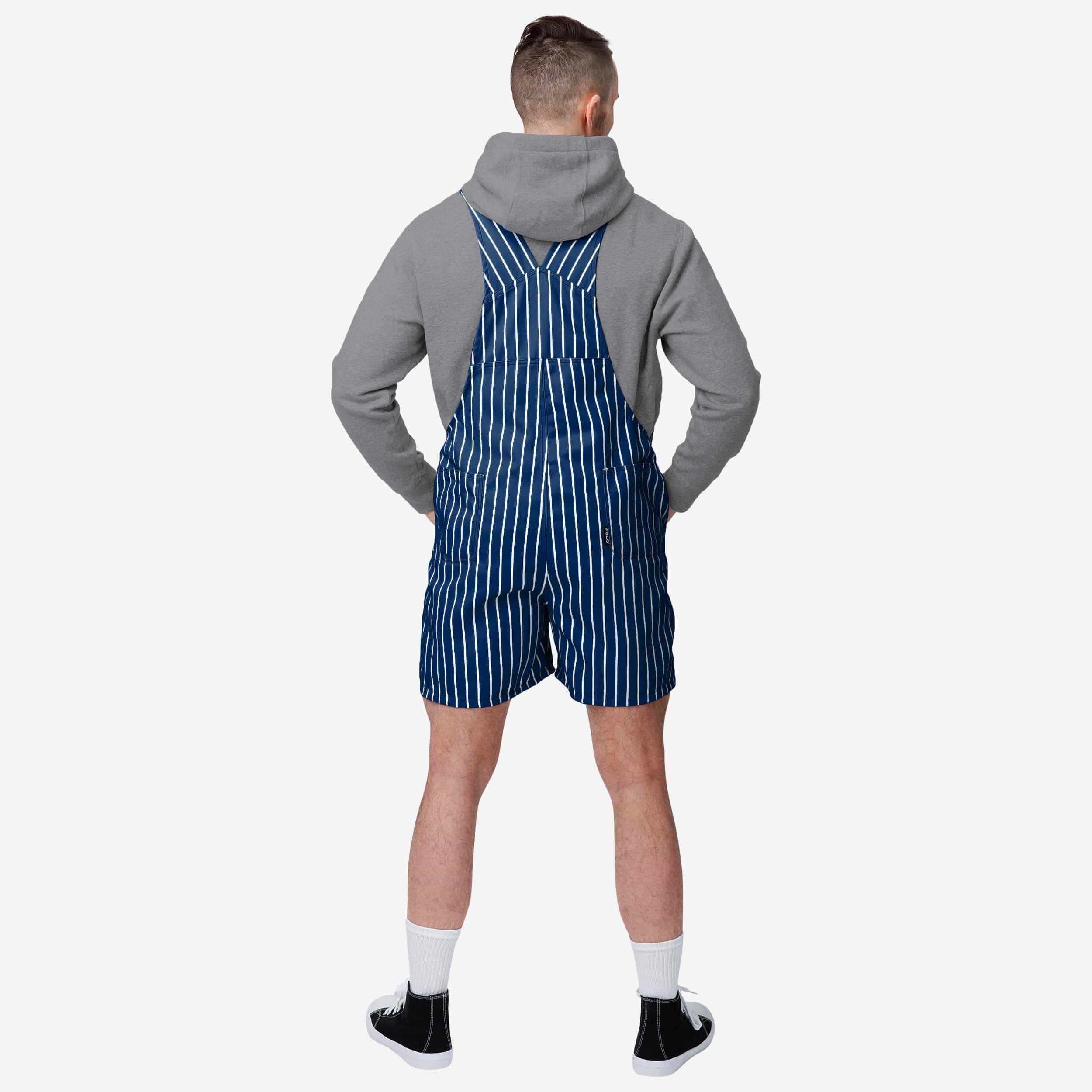 New York Yankees Mens Pinstripe Bib Shortalls - Image 2