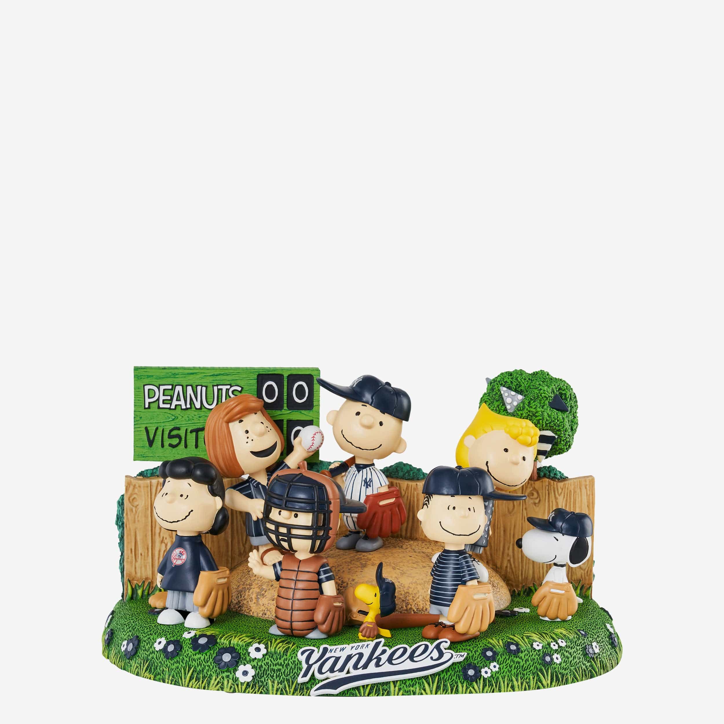 New York Yankees Peanuts Gang Baseball Field Mini Bobblehead Scene
