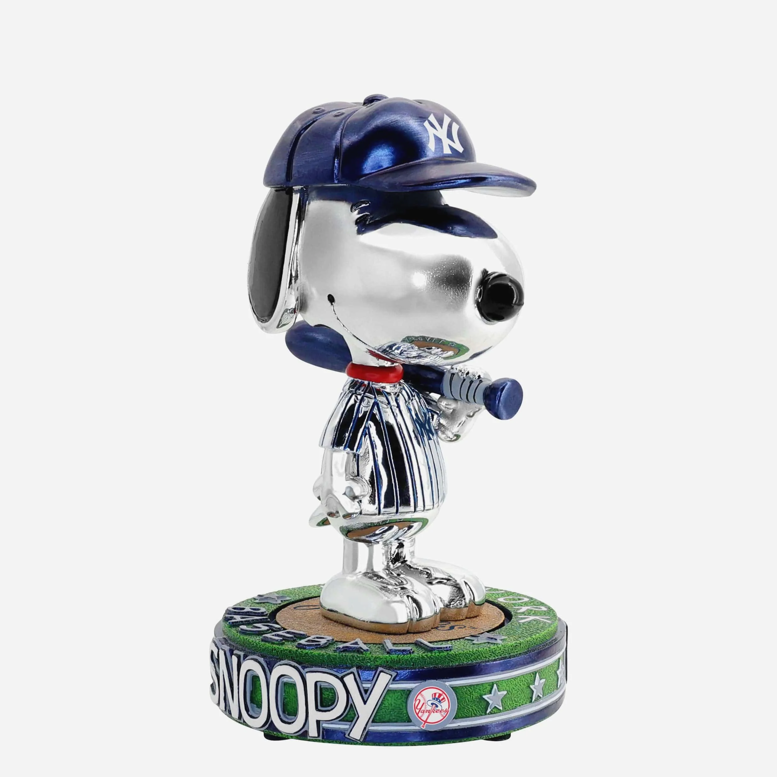 New York Yankees Snoopy Peanuts Electroplated Bighead Bobblehead - Image 4