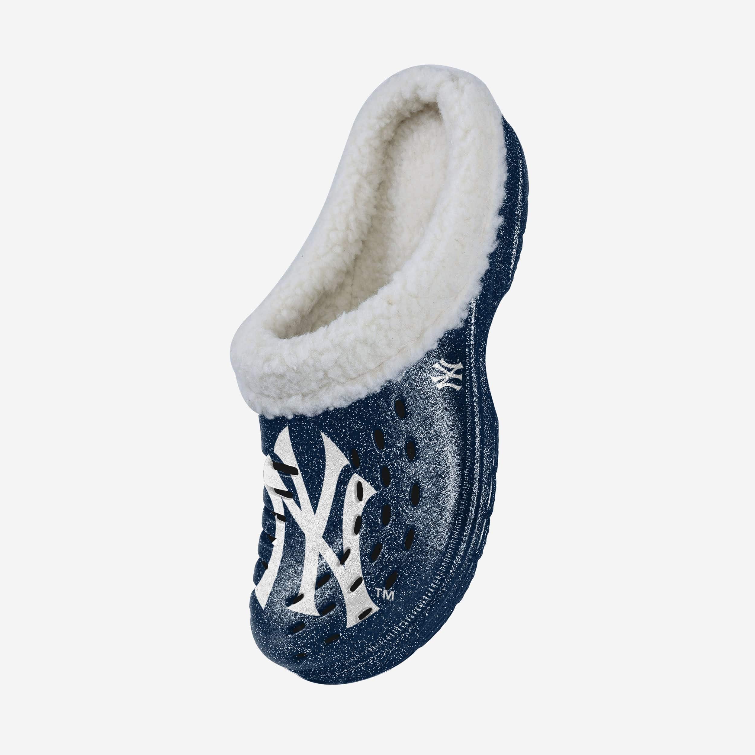 New York Yankees Womens Sherpa Lined Glitter Clog - Image 2