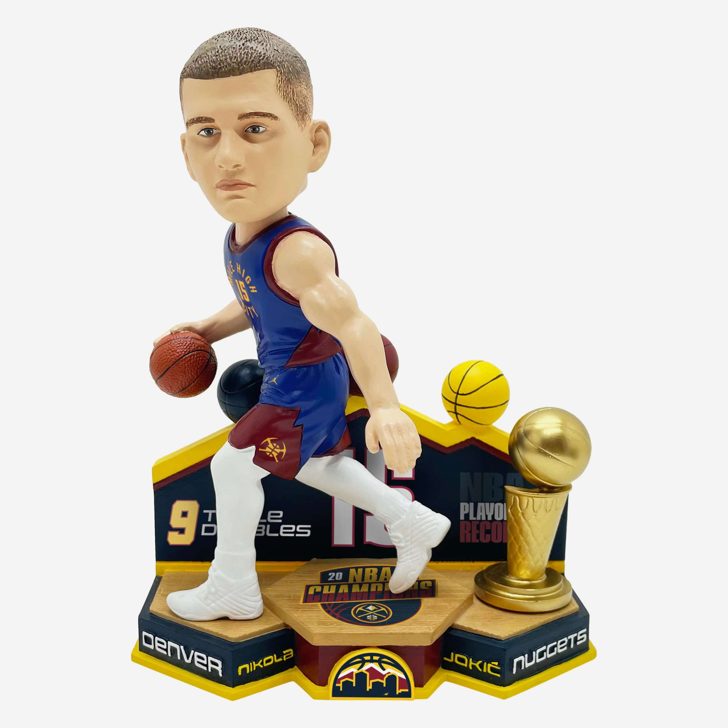 Nikola Jokic Denver Nuggets 2023 NBA Champions Playoff Triple-Double Record Bobblehead