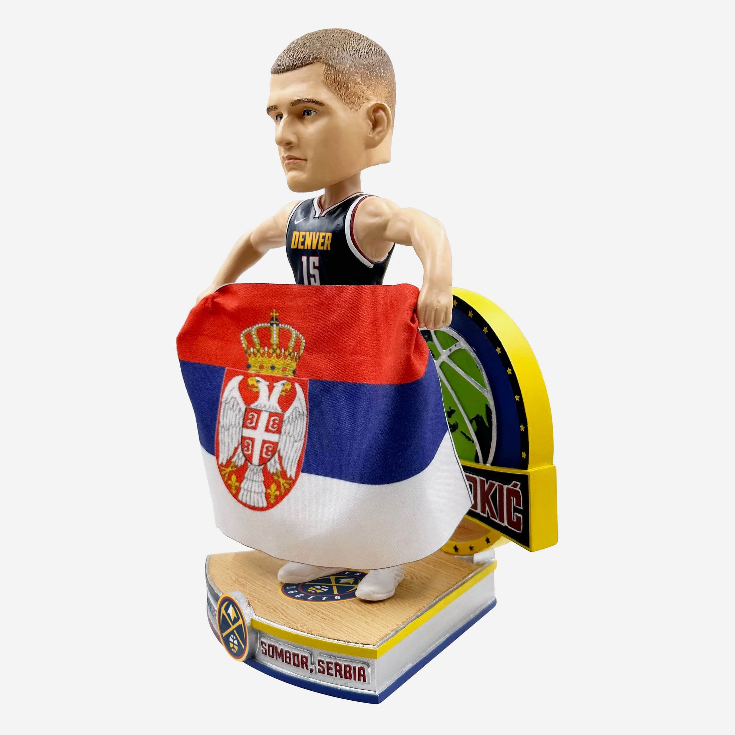 Nikola Jokic Denver Nuggets Serbian National Flag International Collection Bobblehead - Image 4