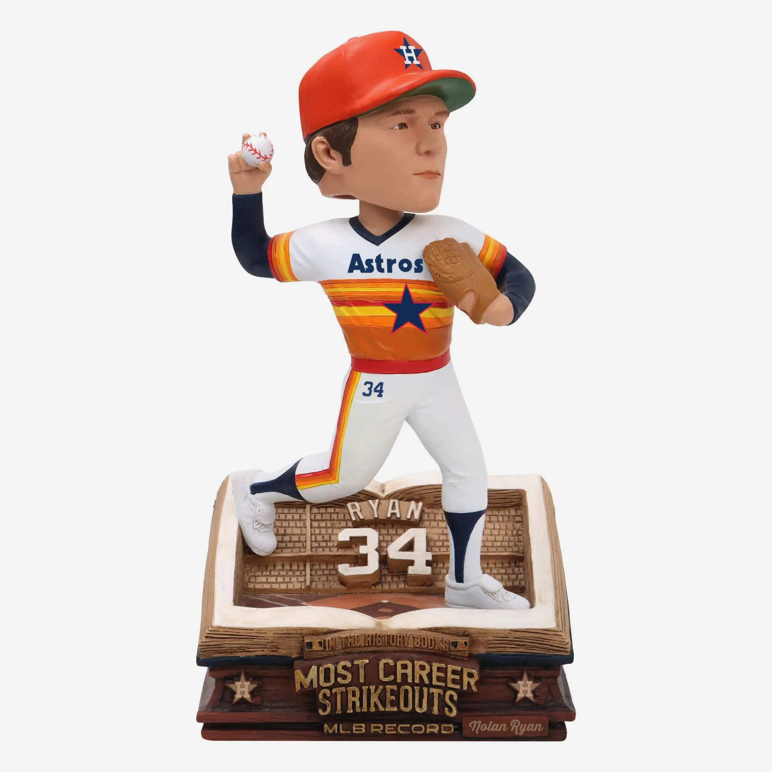 Nolan Ryan Houston Astros All-Time Strikeouts Record Book Bobblehead
