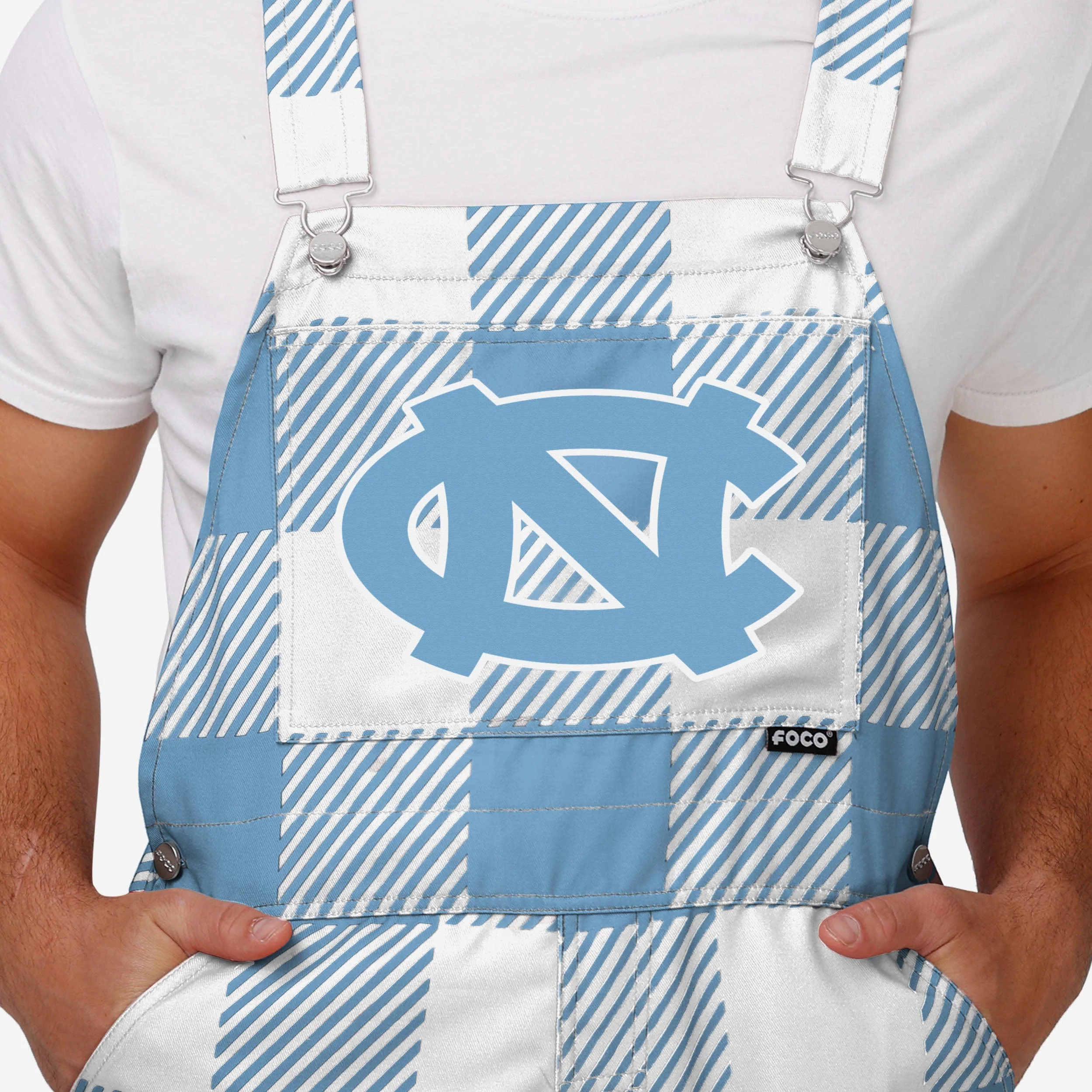 North Carolina Tar Heels Mens Plaid Bib Overalls - Image 4