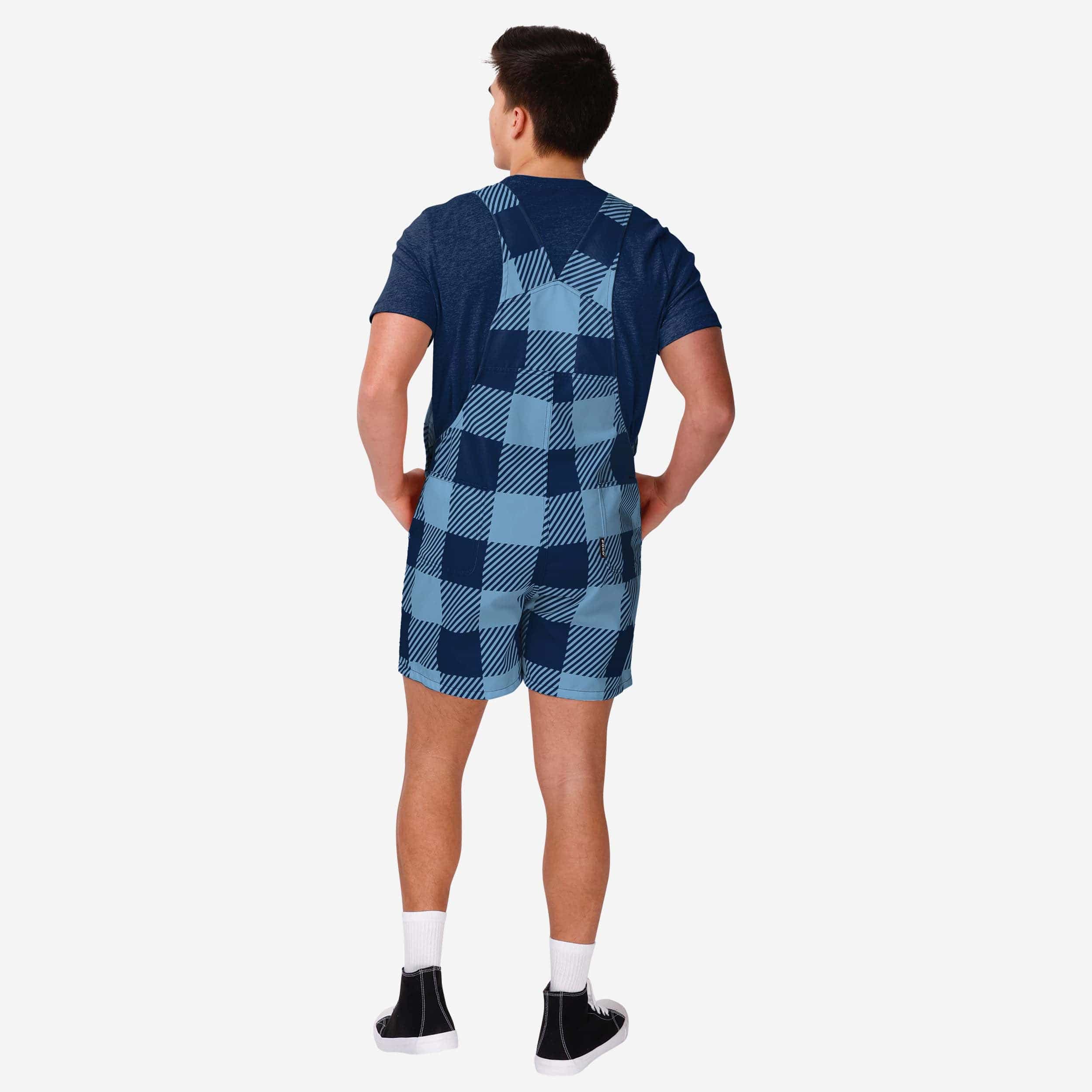 North Carolina Tar Heels Mens Plaid Bib Shortalls - Image 2