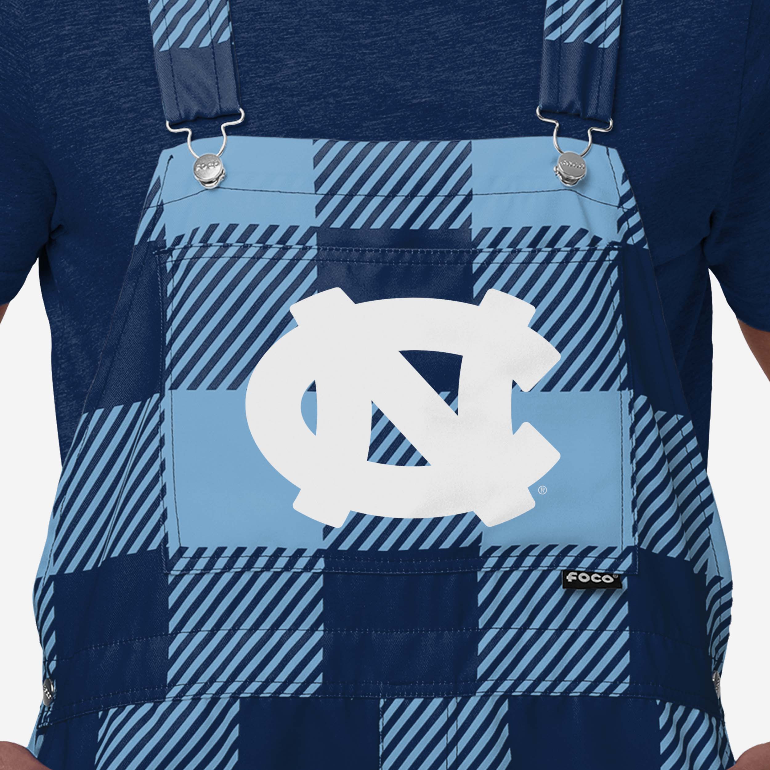 North Carolina Tar Heels Mens Plaid Bib Shortalls - Image 4