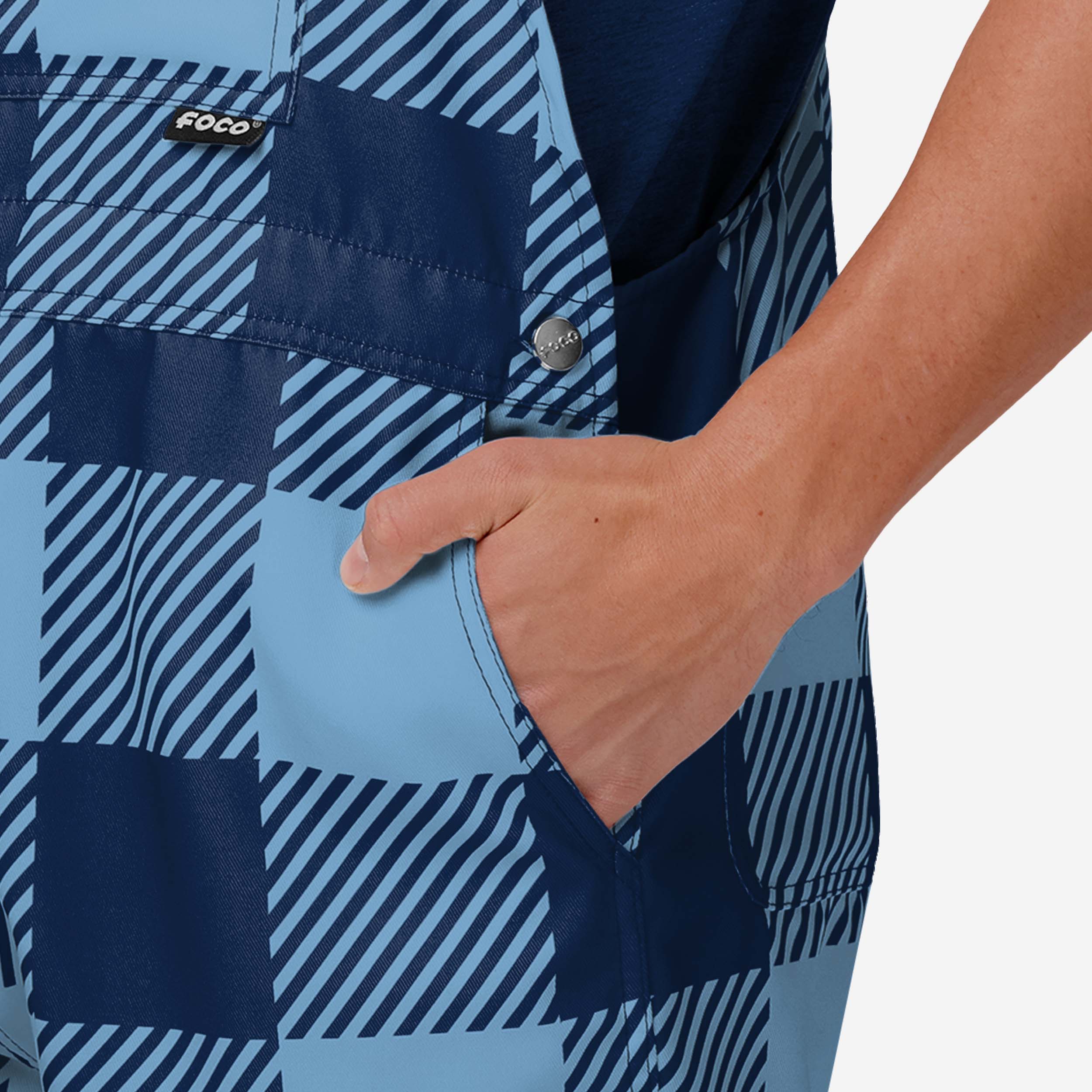 North Carolina Tar Heels Mens Plaid Bib Shortalls - Image 5