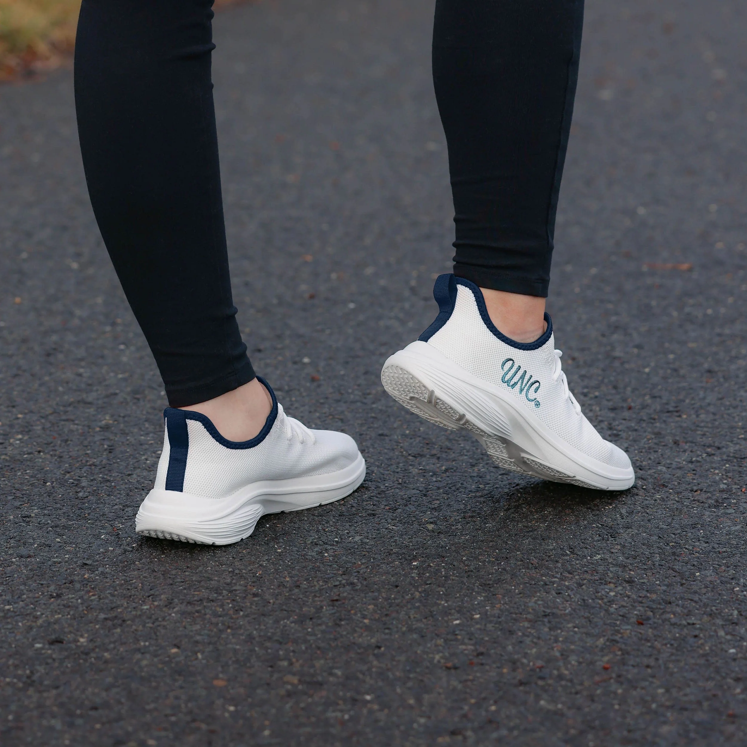 North Carolina Tar Heels Womens Midsole White Sneaker - Image 3