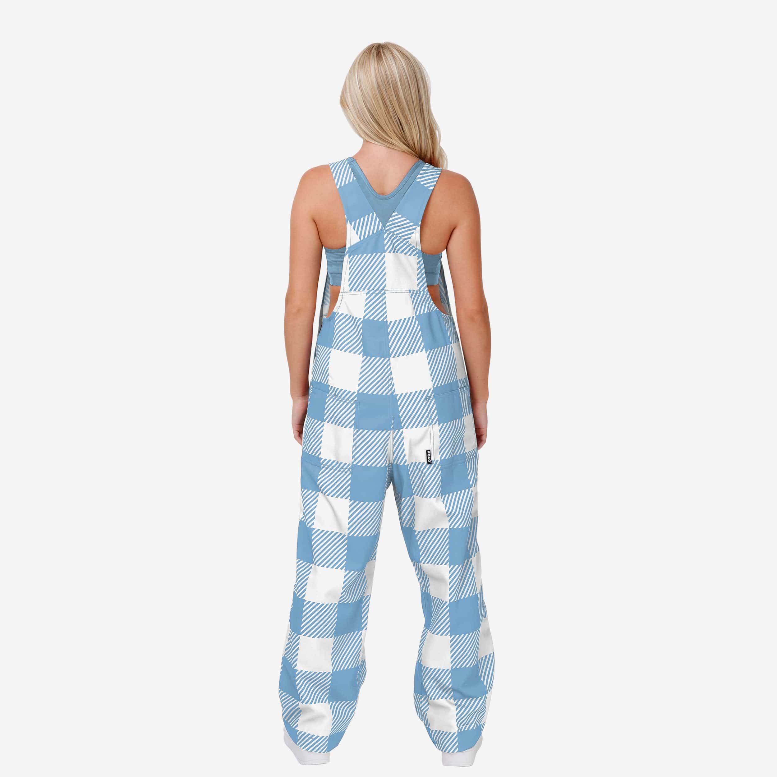 North Carolina Tar Heels Womens Plaid Bib Overalls - Image 2