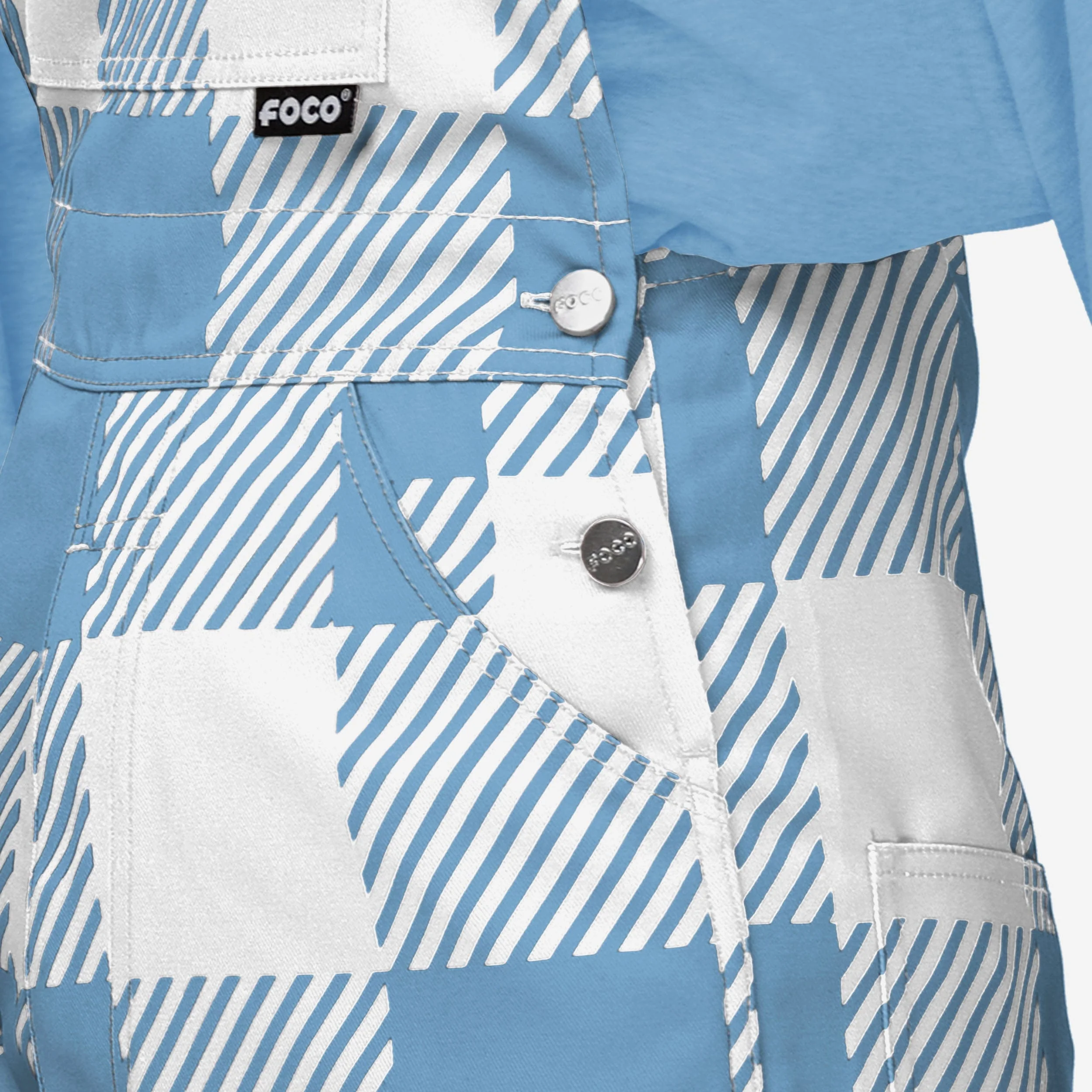 North Carolina Tar Heels Womens Plaid Bib Overalls - Image 5