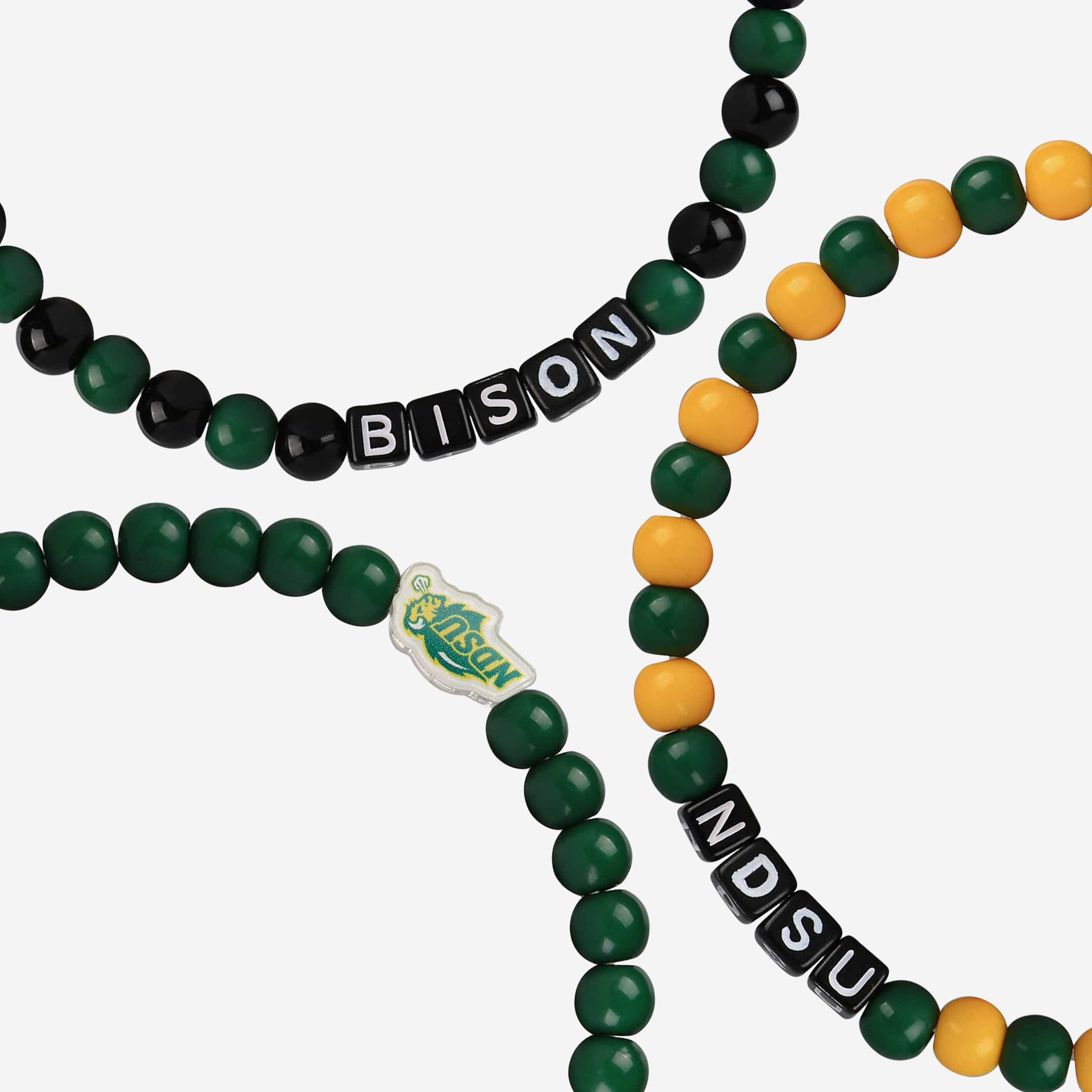 North Dakota State Bison 3 Pack Beaded Friendship Bracelet - Image 2