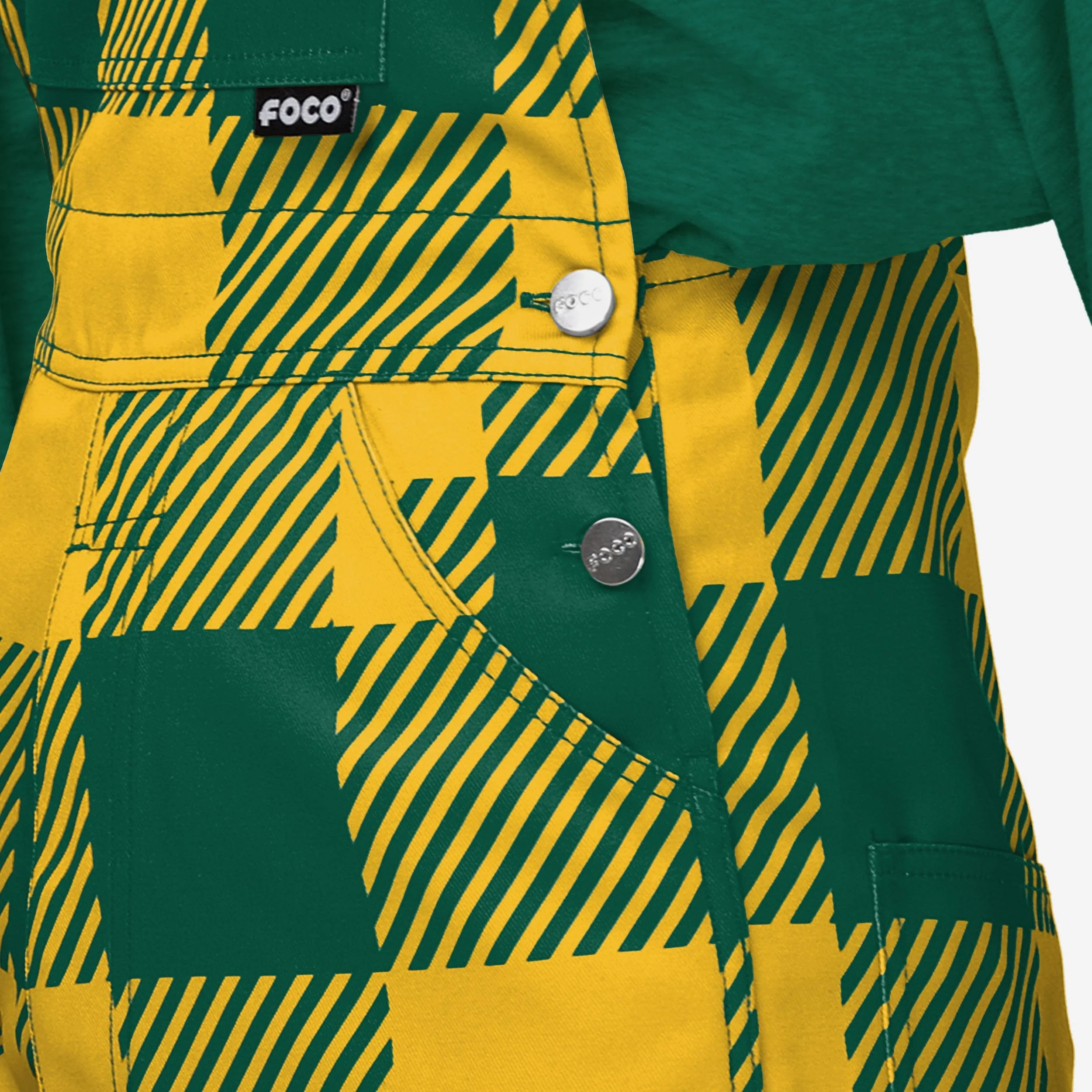 North Dakota State Bison Womens Plaid Bib Overalls - Image 5
