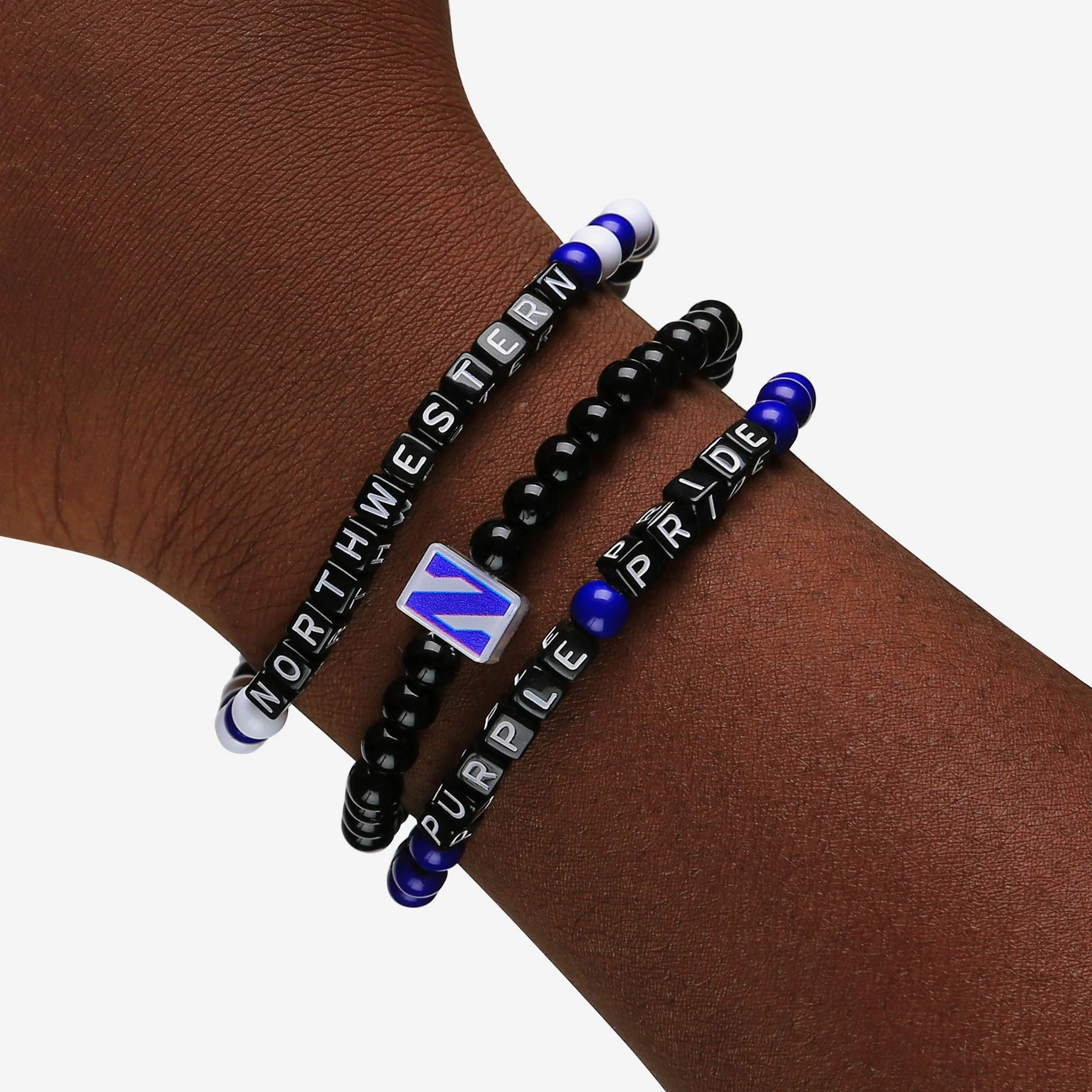 Northwestern Wildcats 3 Pack Beaded Friendship Bracelet - Image 4