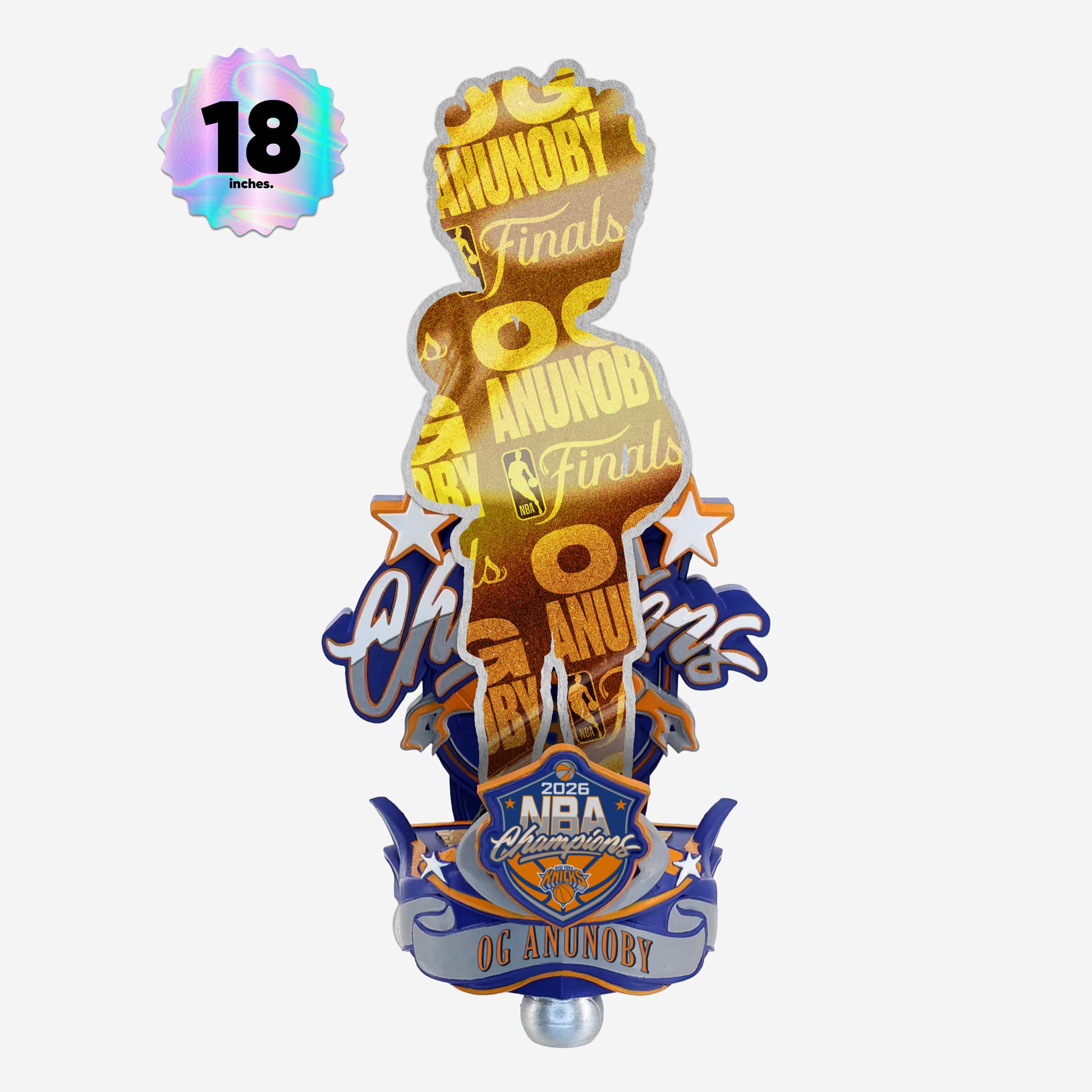 OG Anunoby New York Knicks 2026 NBA Champions Celebration 18 in Bobblehead