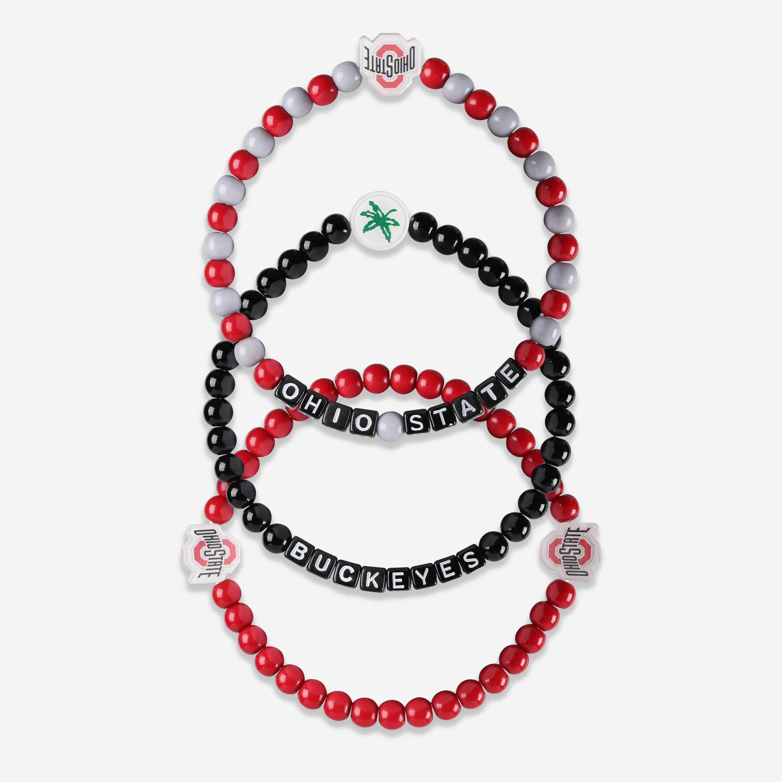 Ohio State Buckeyes 3 Pack Beaded Friendship Bracelet
