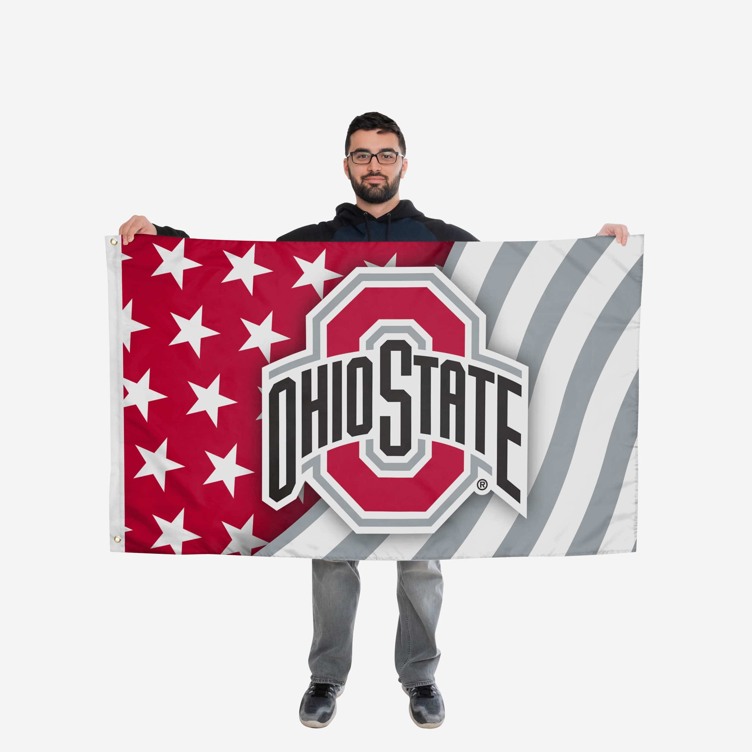 Ohio State Buckeyes Americana Horizontal Flag - Image 2