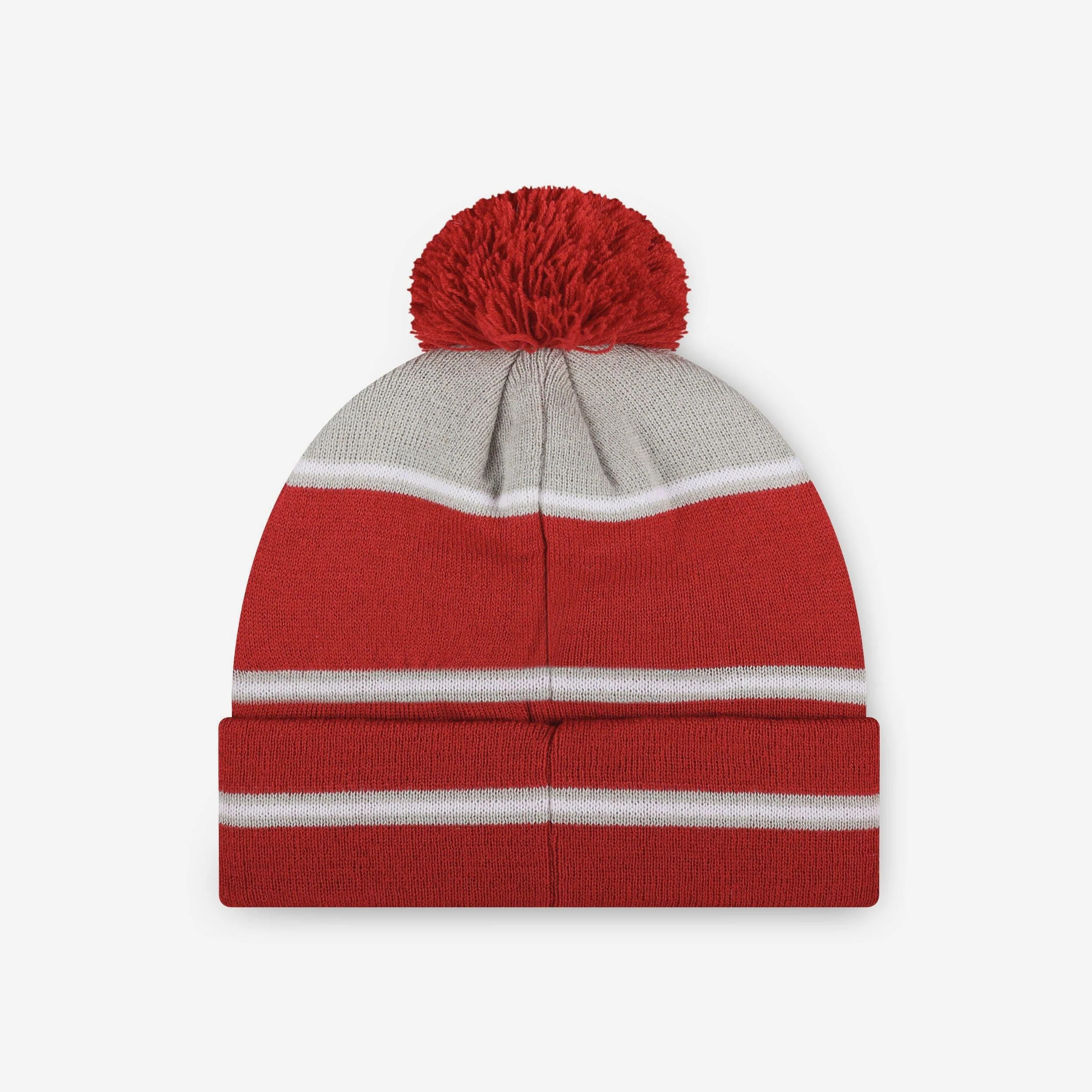 Ohio State Buckeyes Big Wordmark Stripe Pom Beanie - Image 2