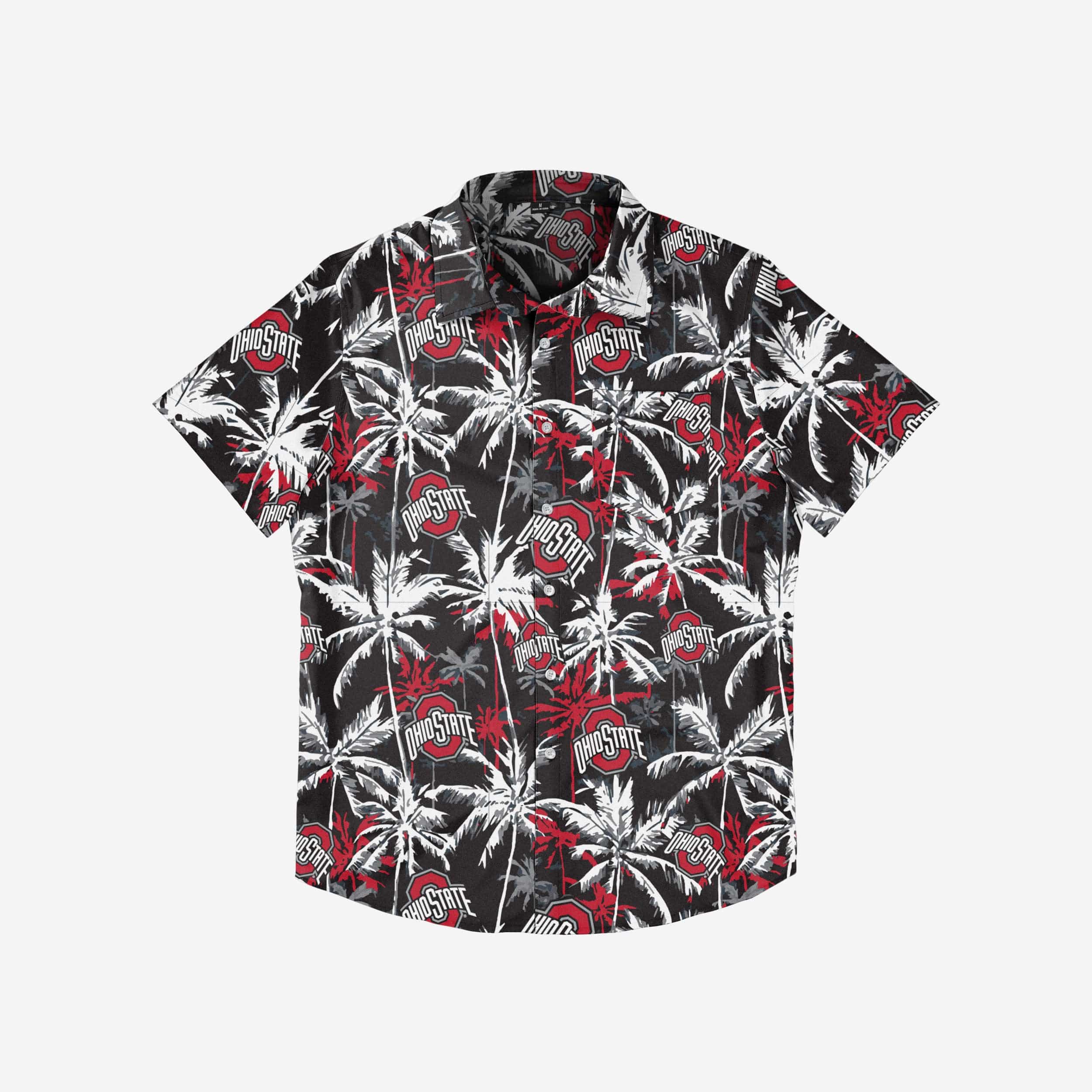 Ohio State Buckeyes Black Floral Button Up Shirt - Image 3