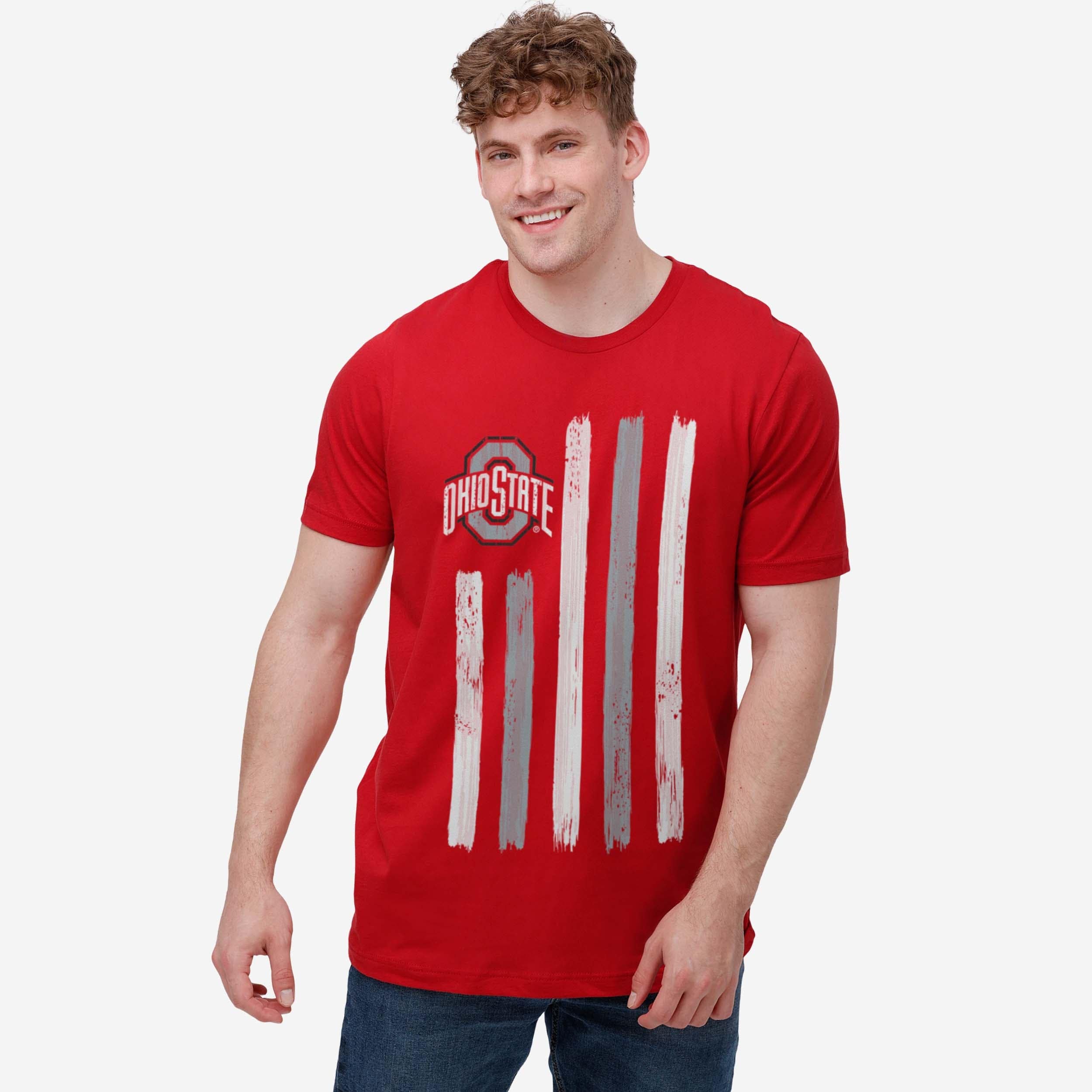 Ohio State Buckeyes Brushstroke Flag T-Shirt - Image 2