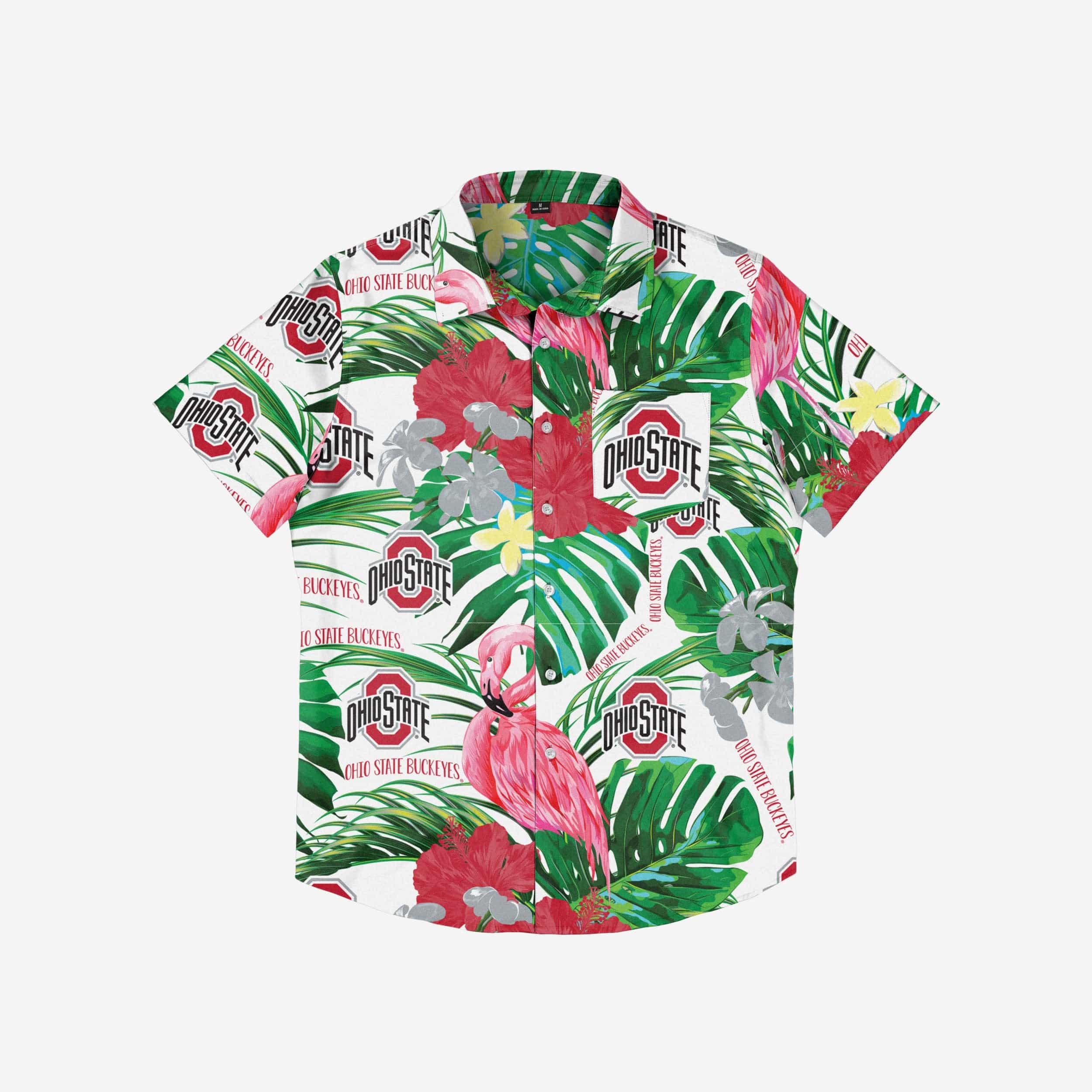 Ohio State Buckeyes Flamingo Button Up Shirt - Image 3