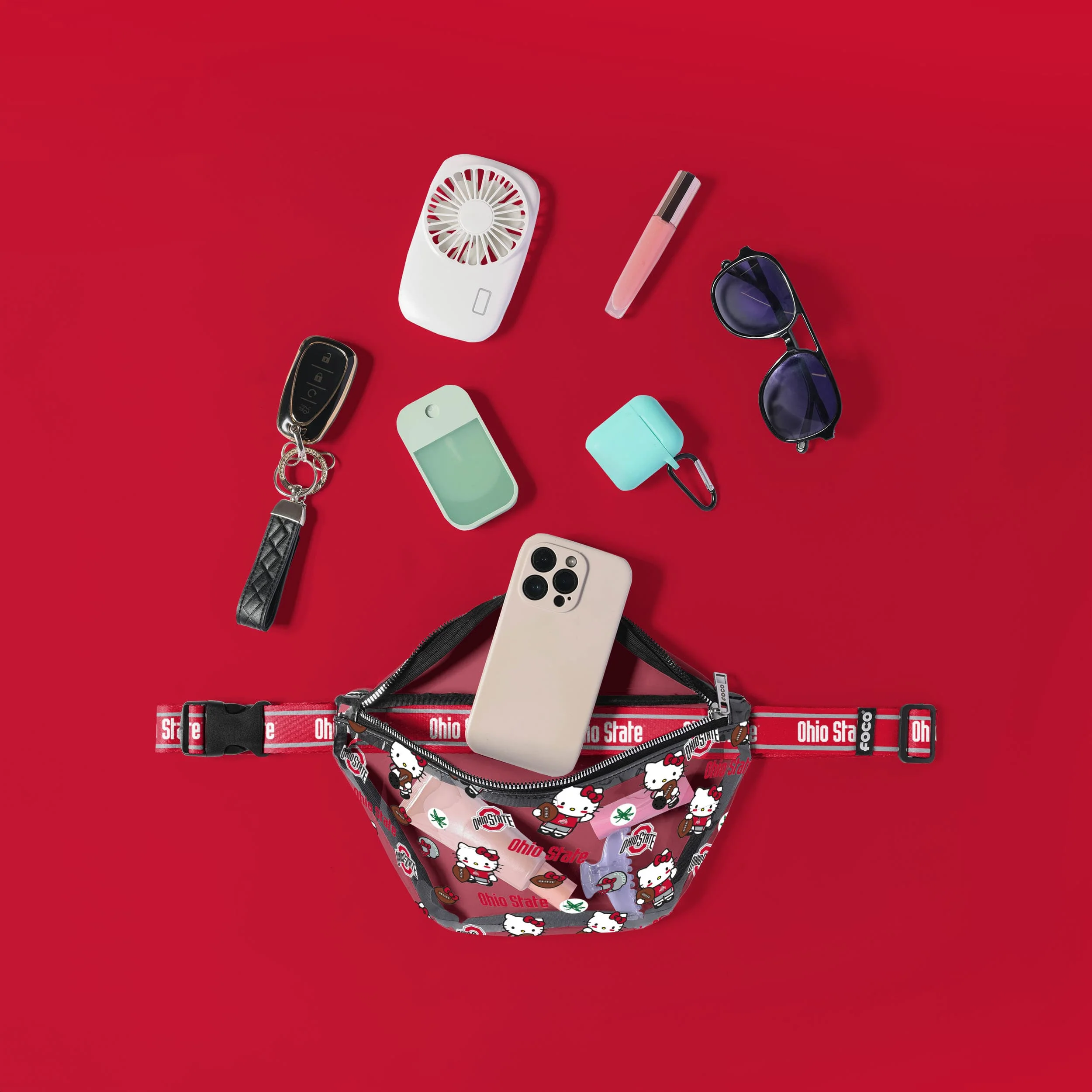 Ohio State Buckeyes Hello Kitty® Clear Fanny Pack - Image 3
