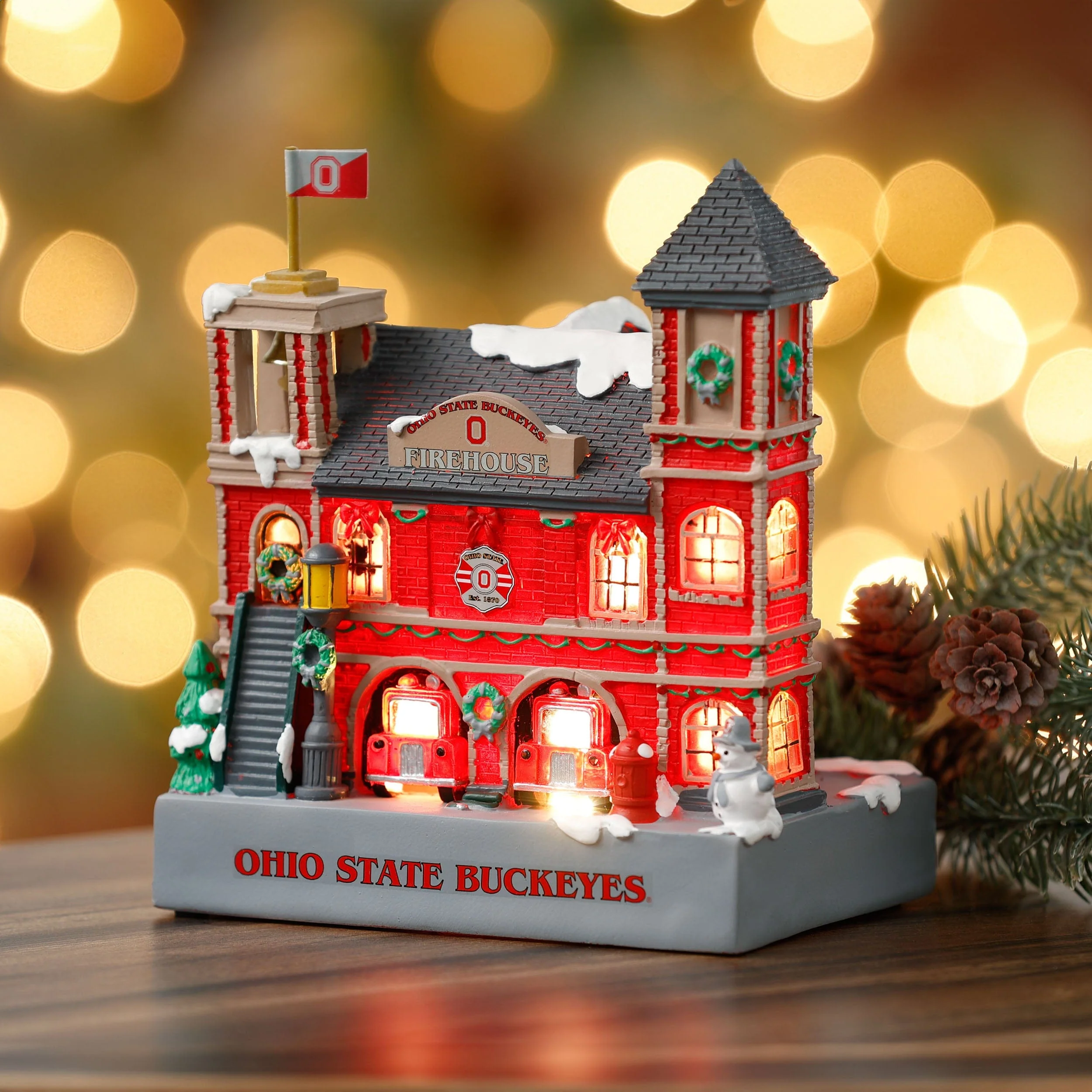 Ohio State Buckeyes Light Up Resin Team Firehouse - Image 2