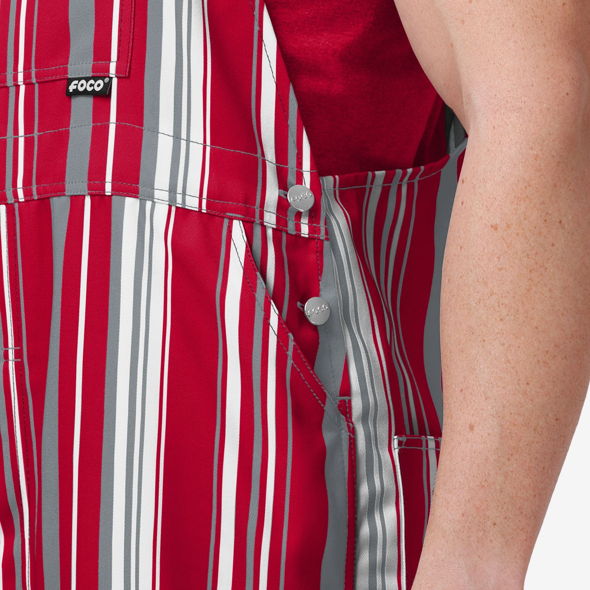 Ohio State Buckeyes Mens Hyper Stripe Bib Overalls - Image 5