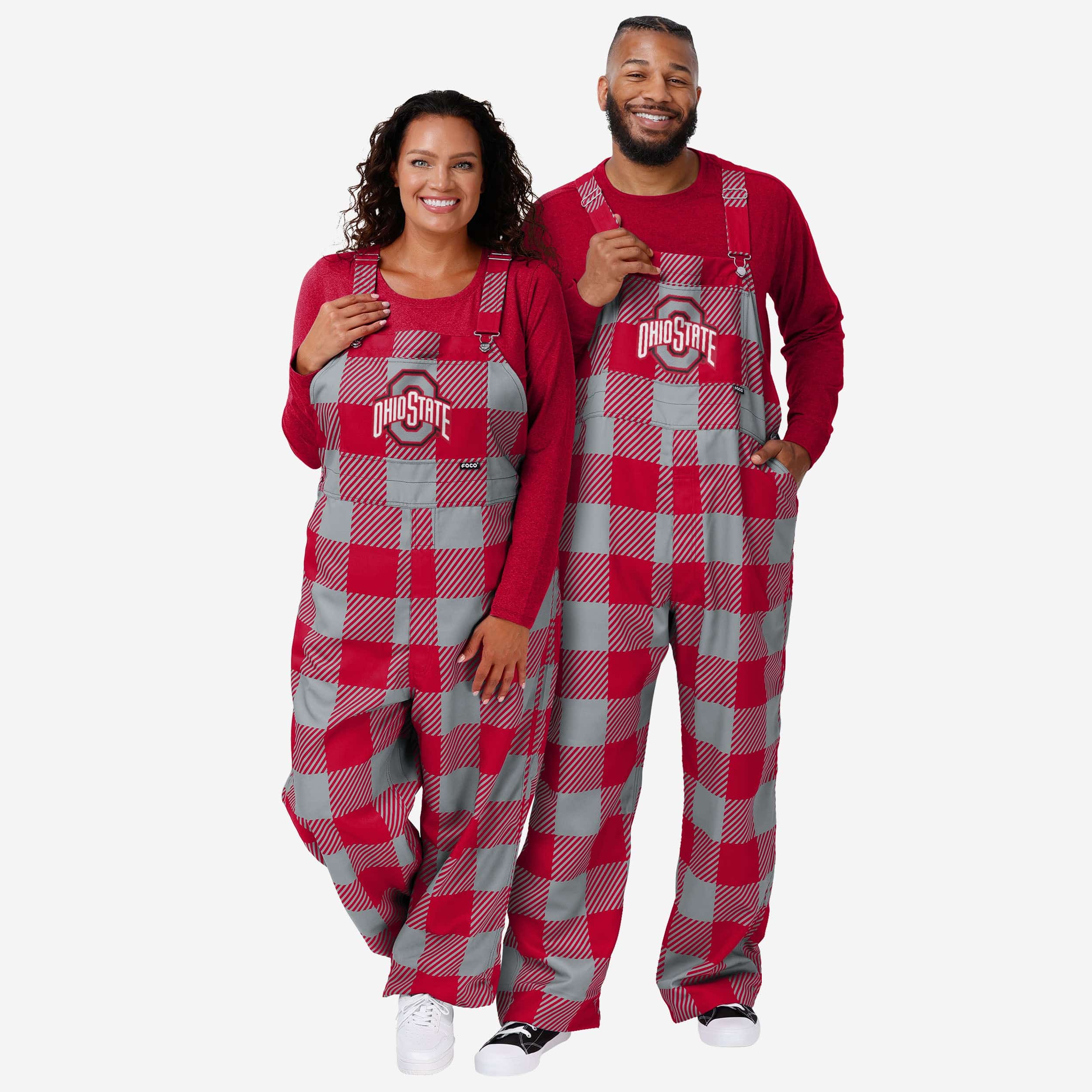 Ohio State Buckeyes Mens Plaid Bib Overalls - Image 3
