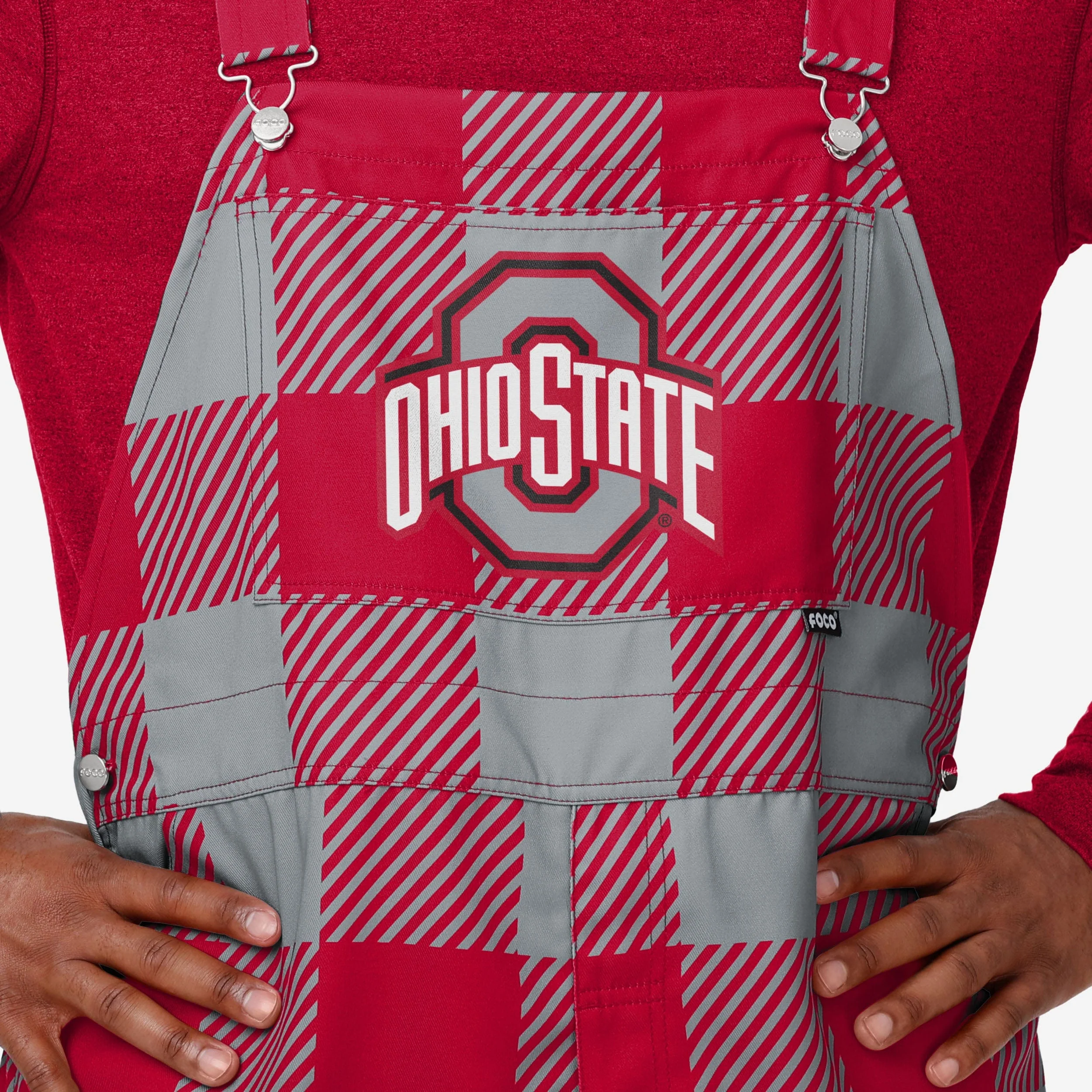 Ohio State Buckeyes Mens Plaid Bib Overalls - Image 4