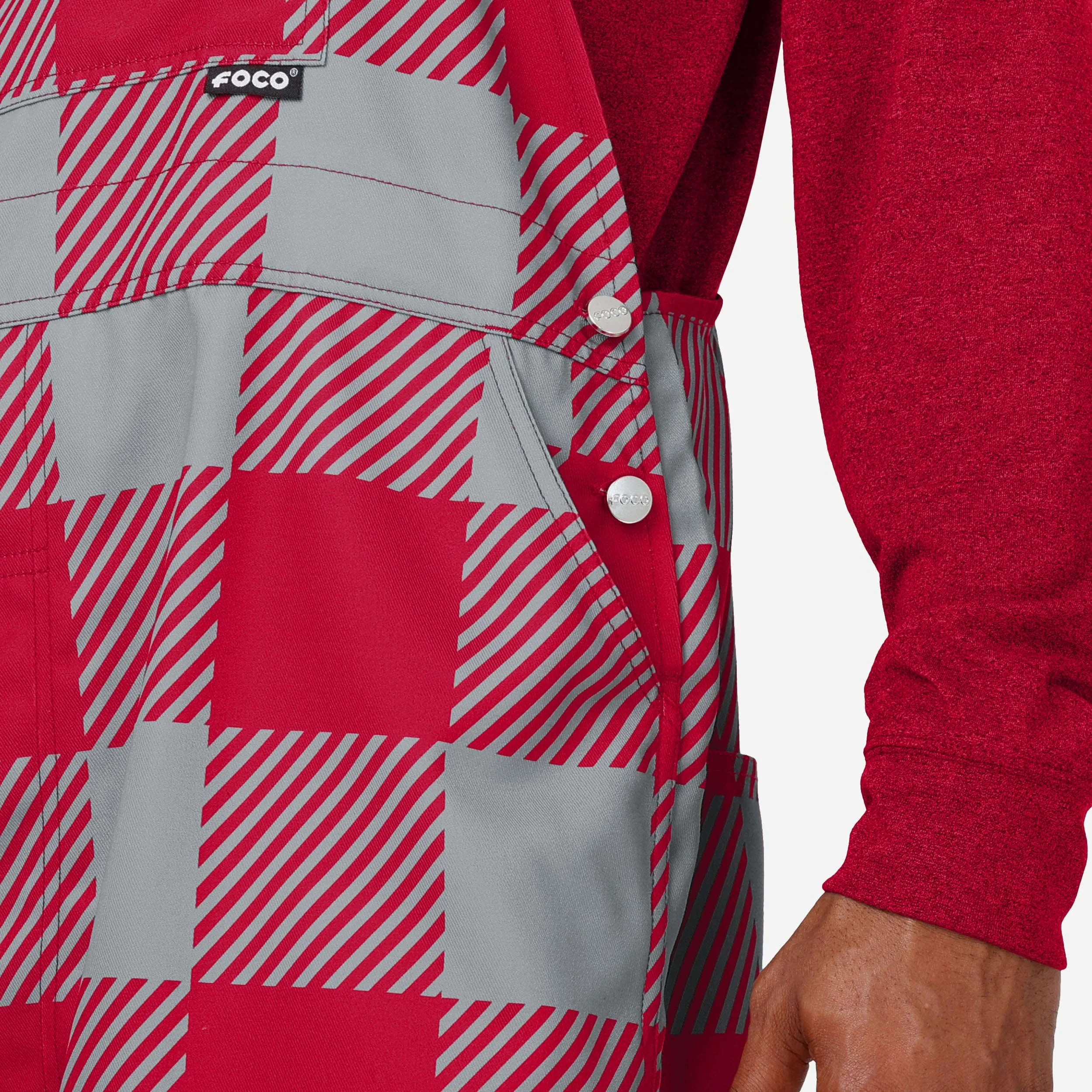 Ohio State Buckeyes Mens Plaid Bib Overalls - Image 5