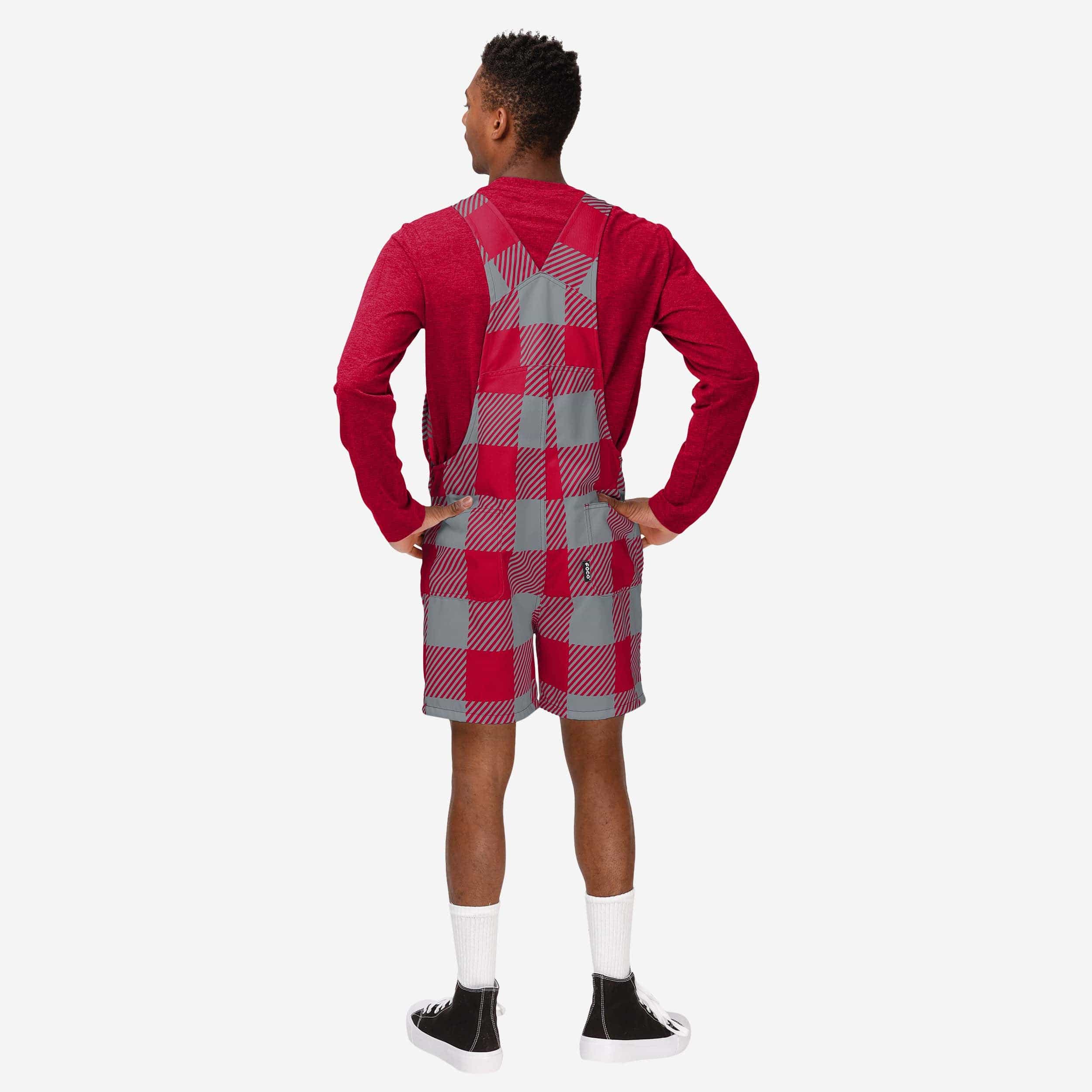 Ohio State Buckeyes Mens Plaid Bib Shortalls - Image 2
