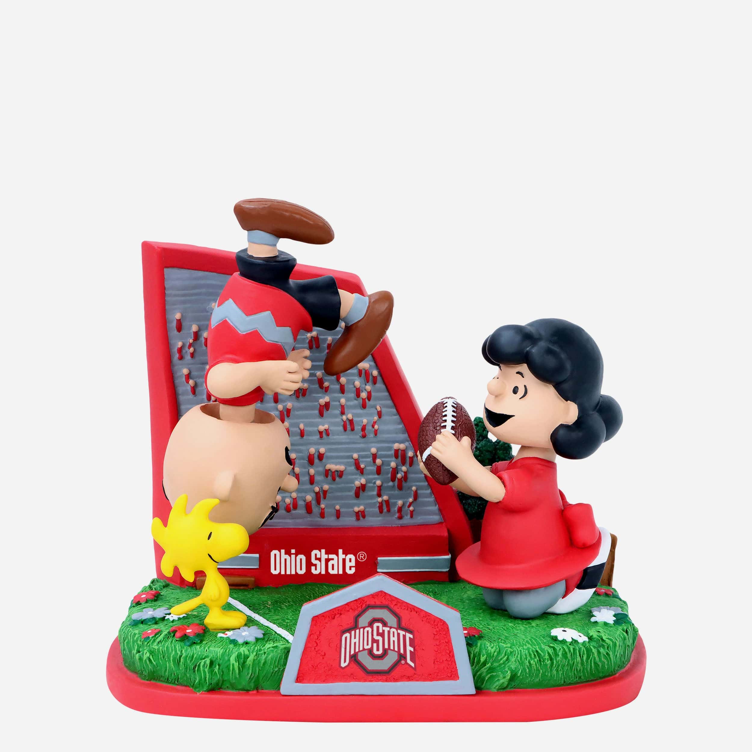Ohio State Buckeyes Peanuts Football Kickoff Mini Bobblehead Scene