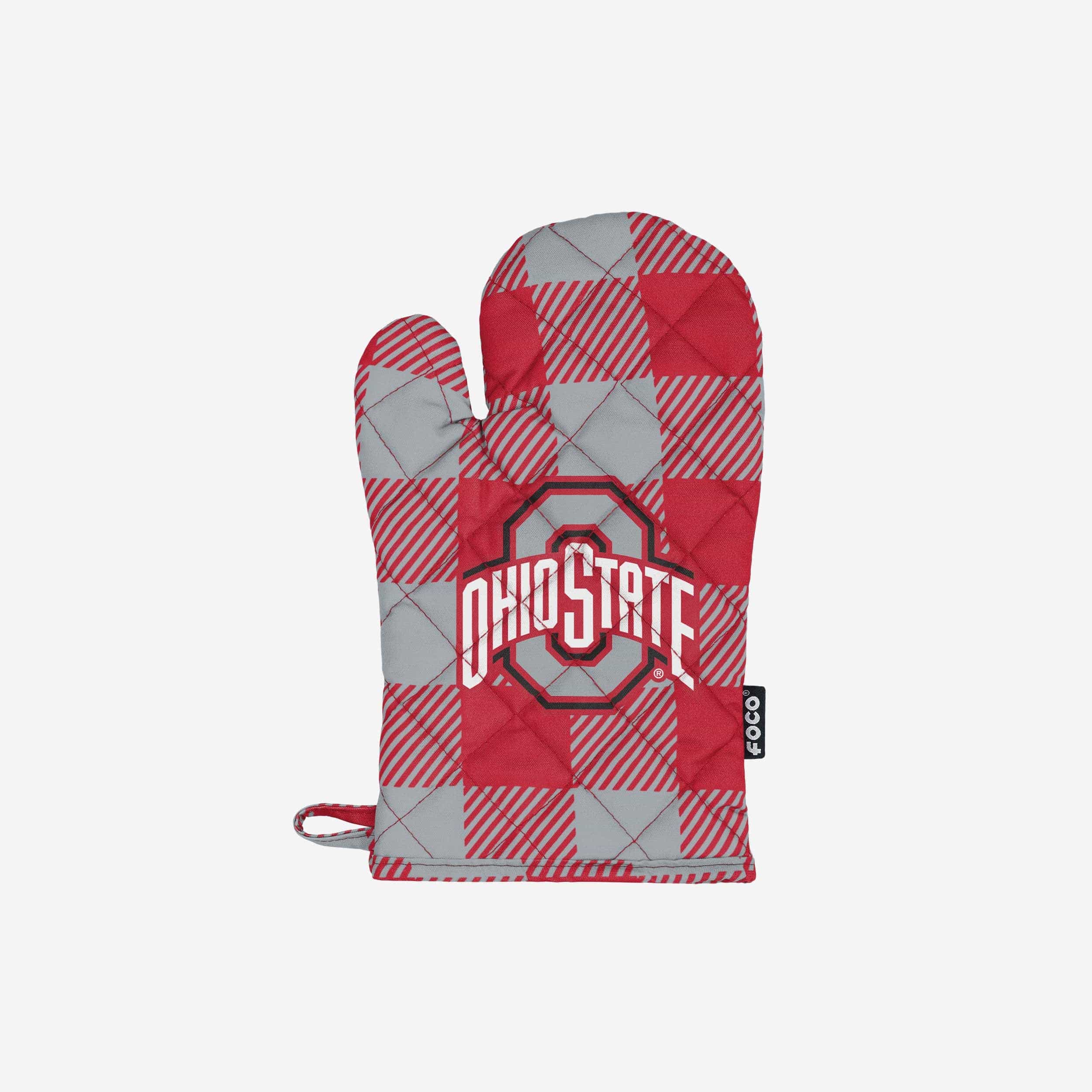 Ohio State Buckeyes Plaid Oven Mitt
