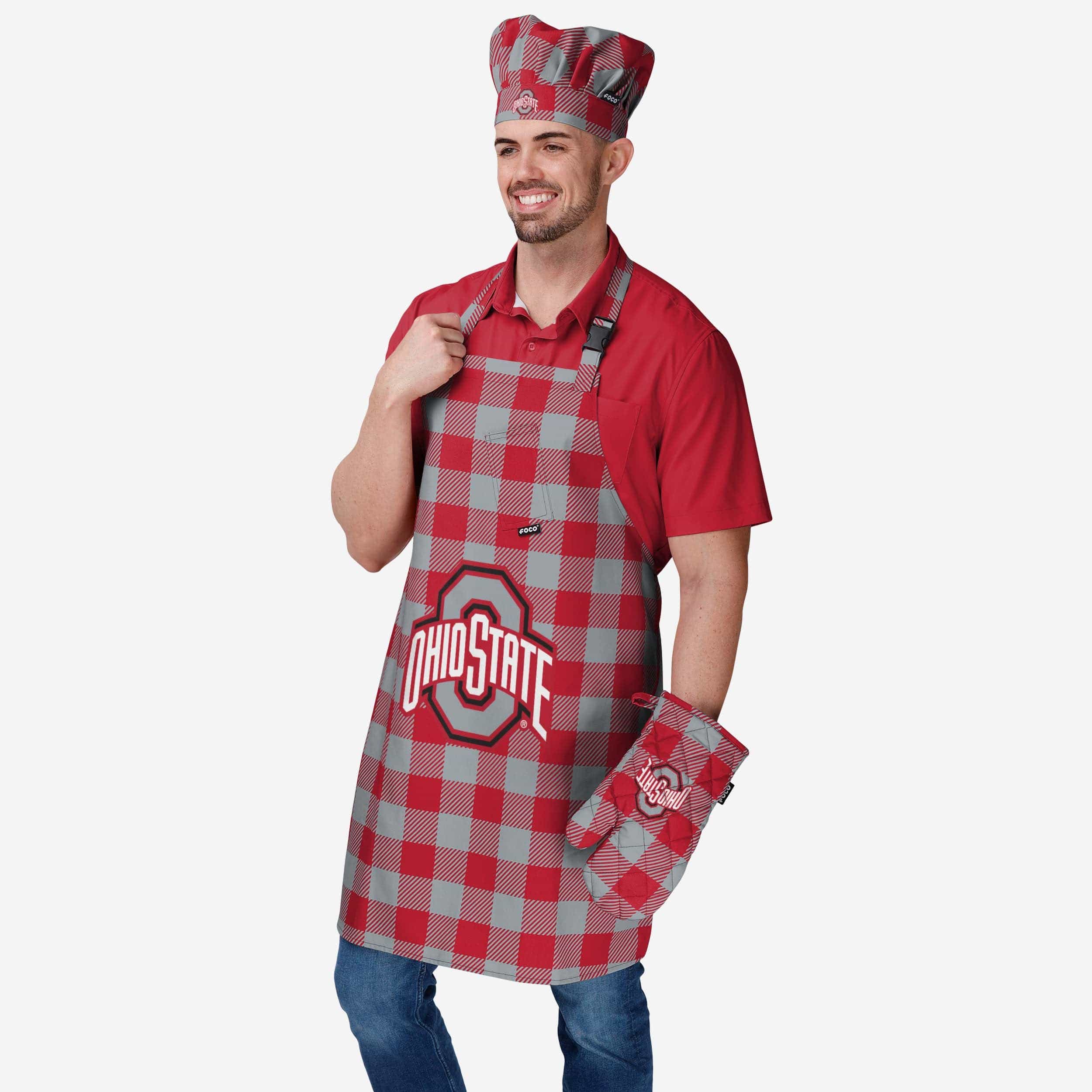 Ohio State Buckeyes Plaid Oven Mitt - Image 2