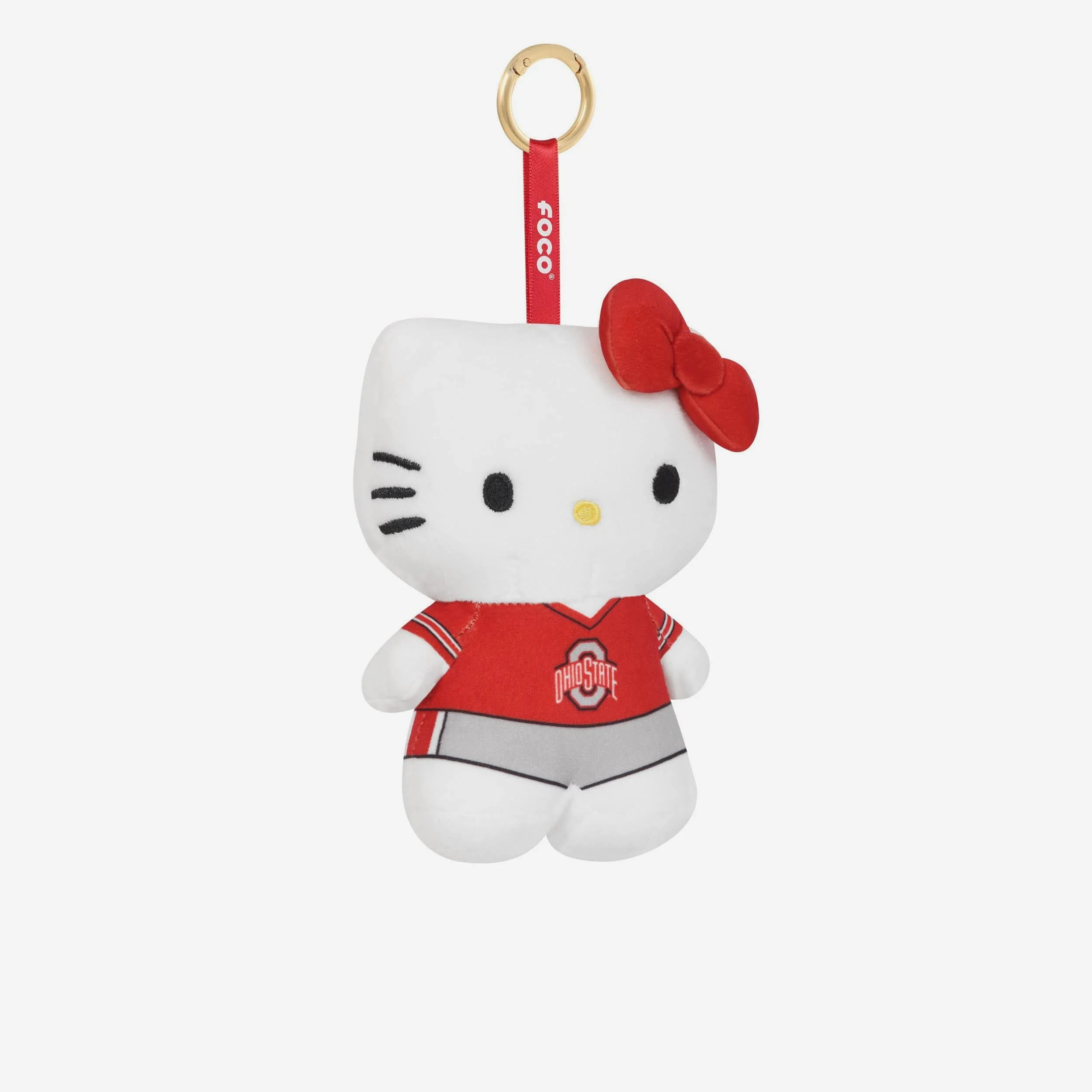 Ohio State Buckeyes Plush Hello Kitty® Bag Charm Keychain - Image 3