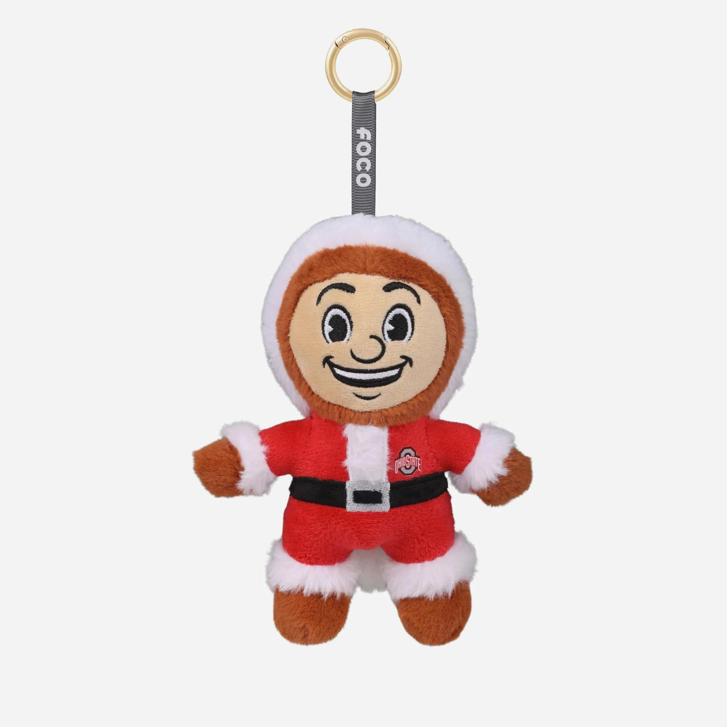 Ohio State Buckeyes Plush Mascot Santa Bag Charm Keychain
