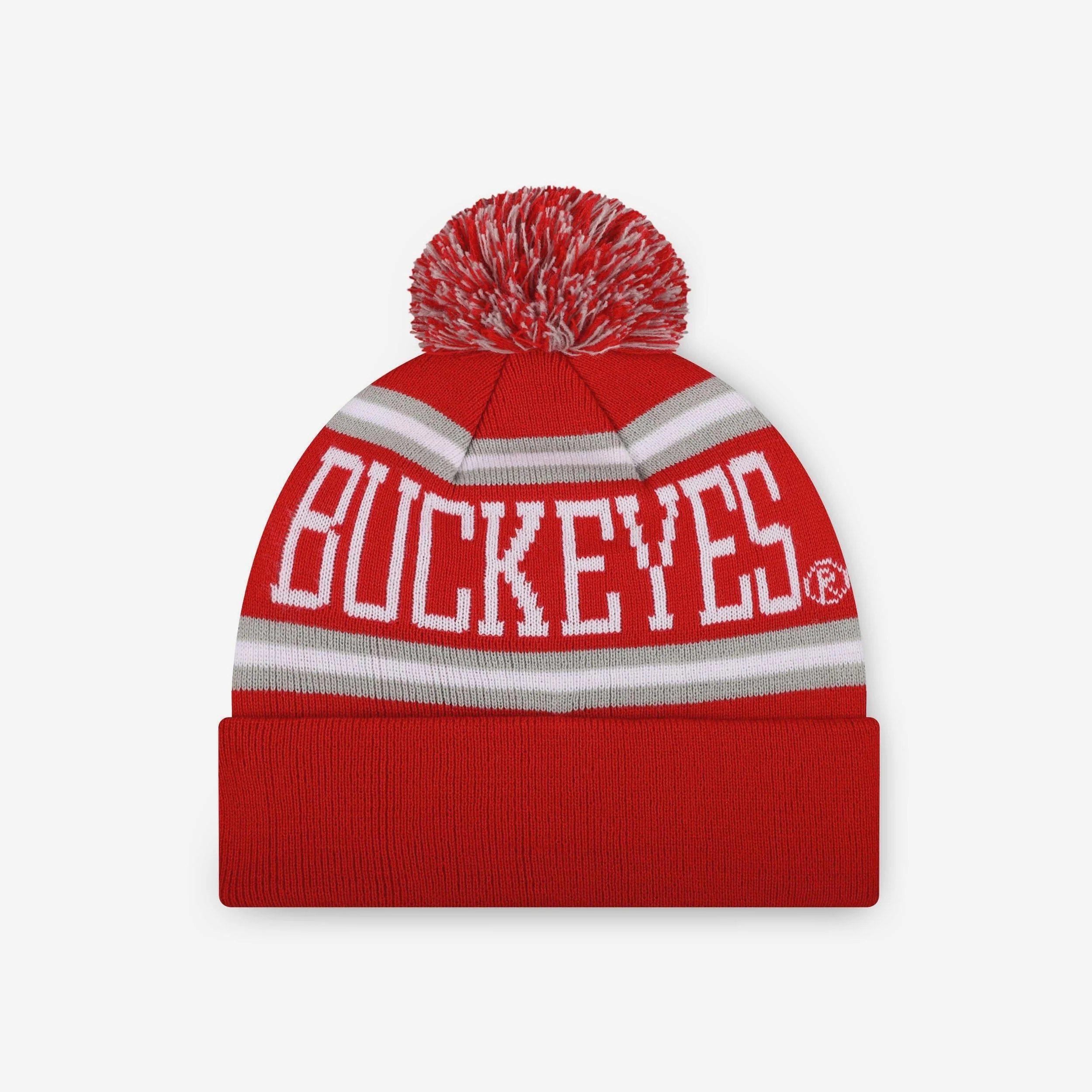 Ohio State Buckeyes Primary Stripe Pom Beanie - Image 2