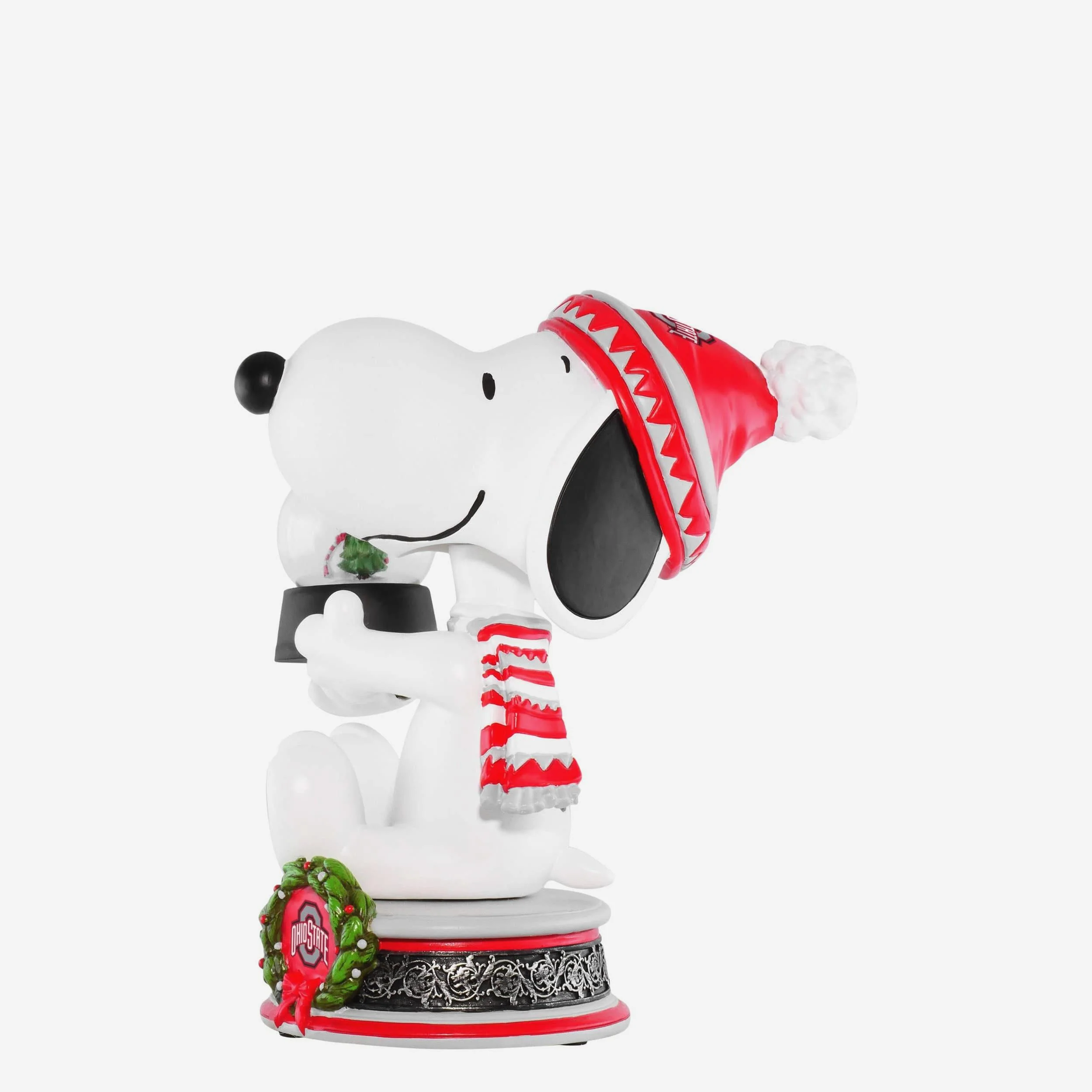 Ohio State Buckeyes Snoopy Peanuts Snow Globe Bobblehead - Image 4