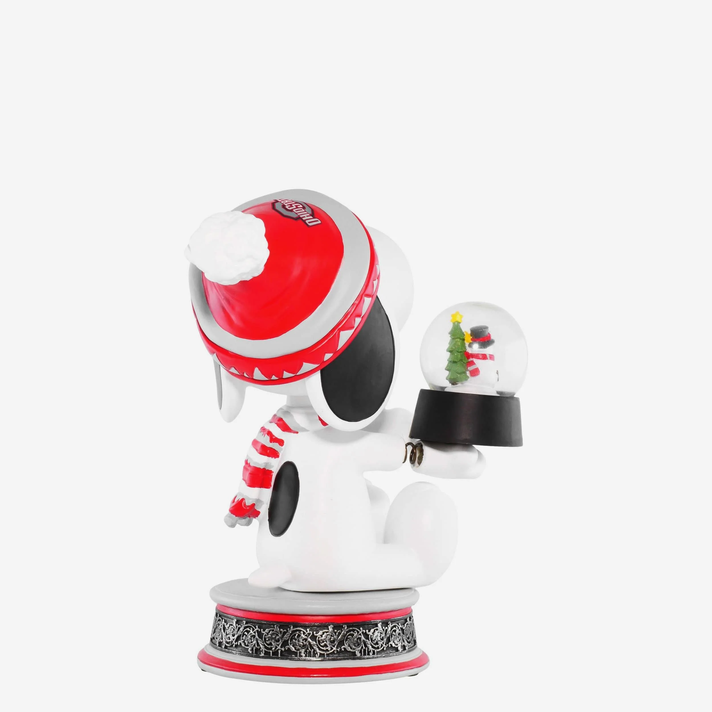 Ohio State Buckeyes Snoopy Peanuts Snow Globe Bobblehead - Image 5