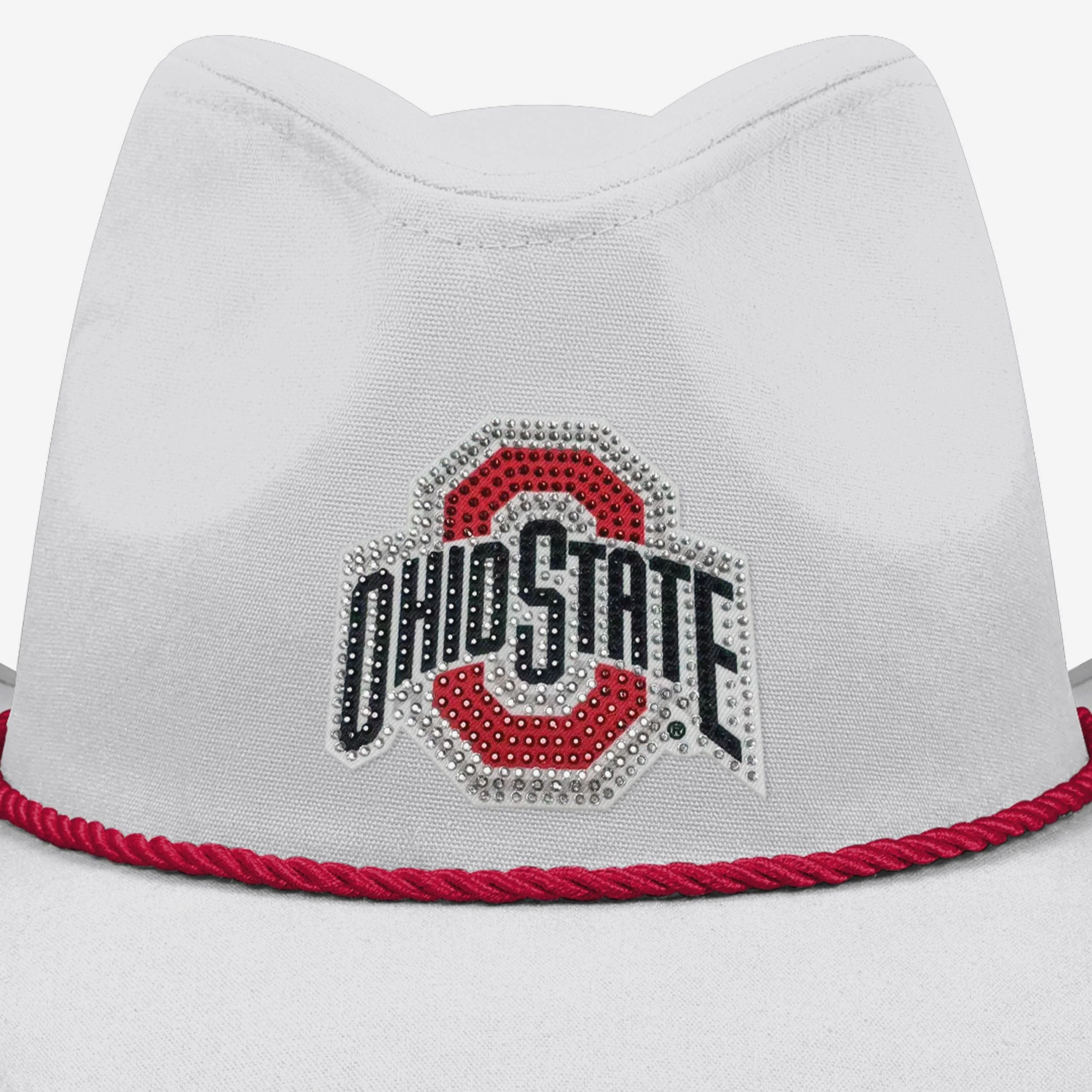 Ohio State Buckeyes White Rhinestone Logo Cowboy Hat - Image 2