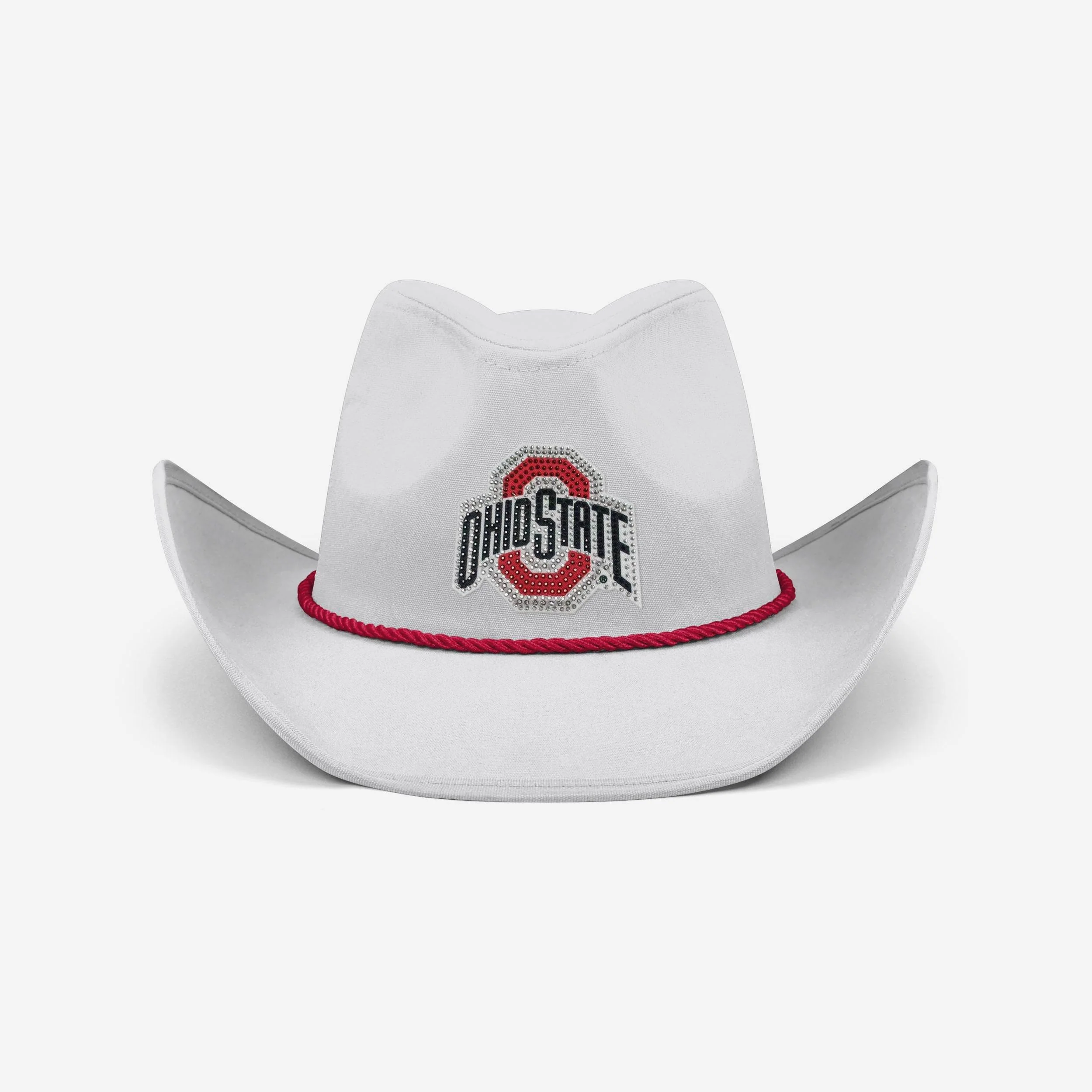 Ohio State Buckeyes White Rhinestone Logo Cowboy Hat - Image 3