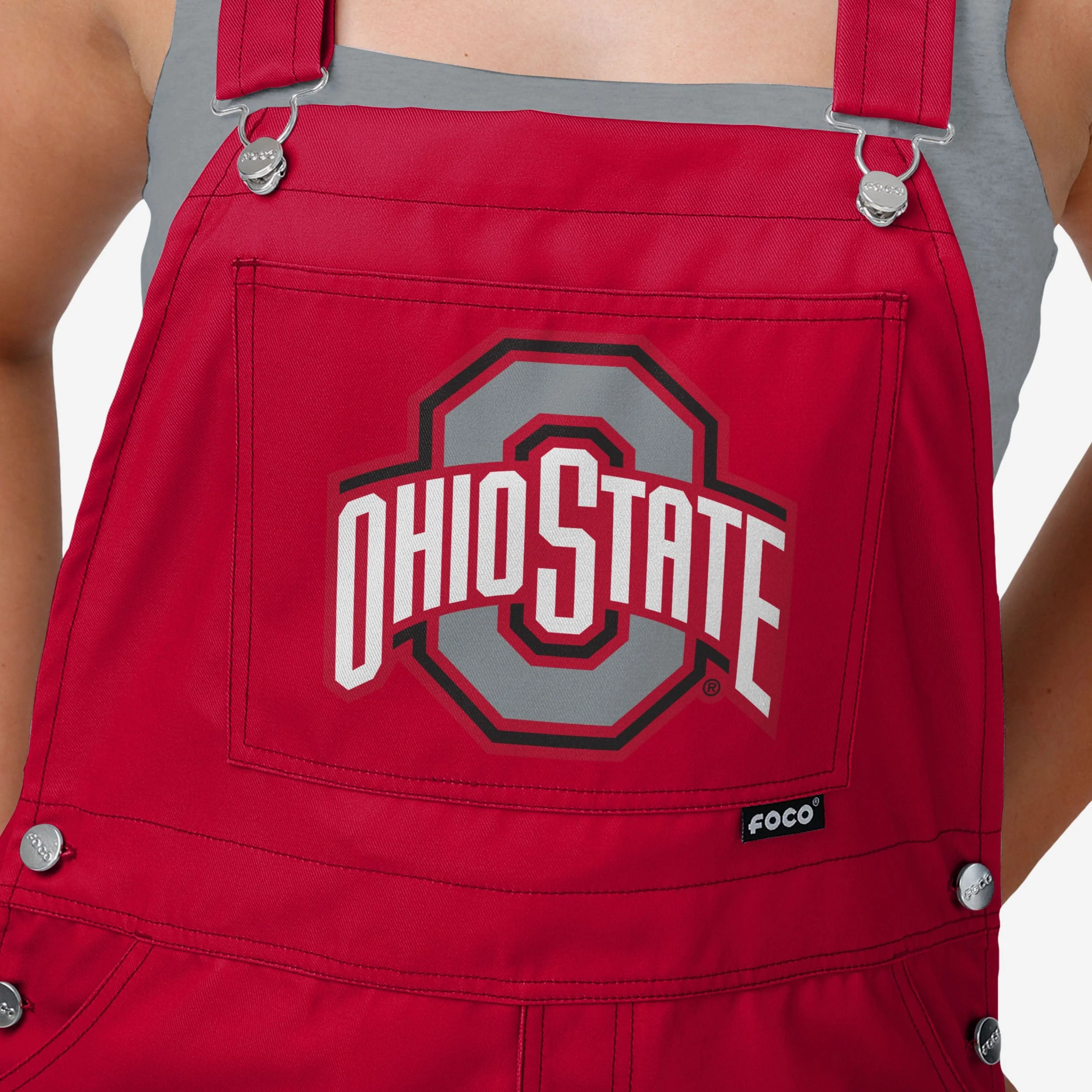 Ohio State Buckeyes Womens Big Logo Bib Overalls - Image 4