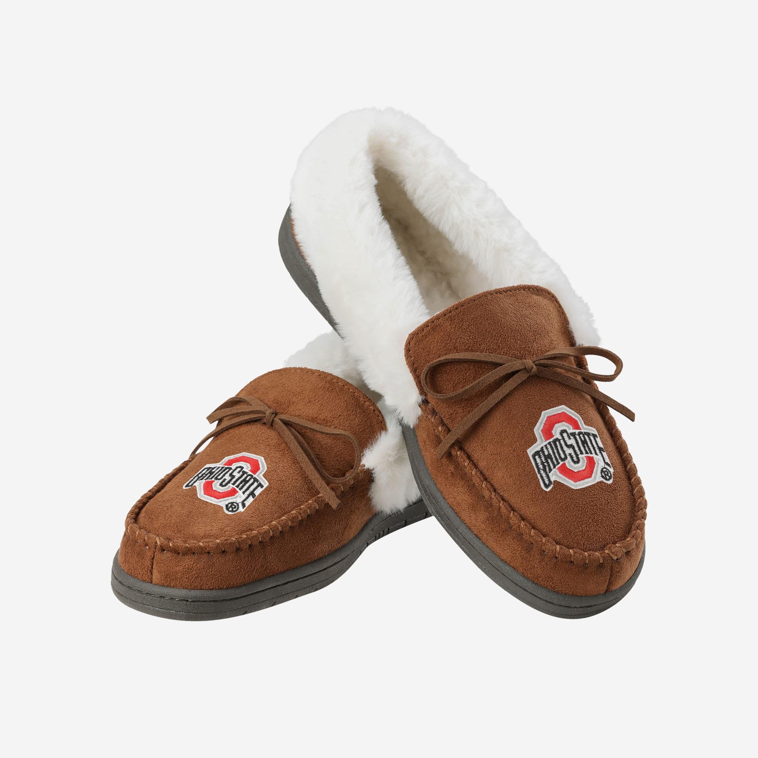Ohio State Buckeyes Womens Tan Moccasin Slipper - Image 3