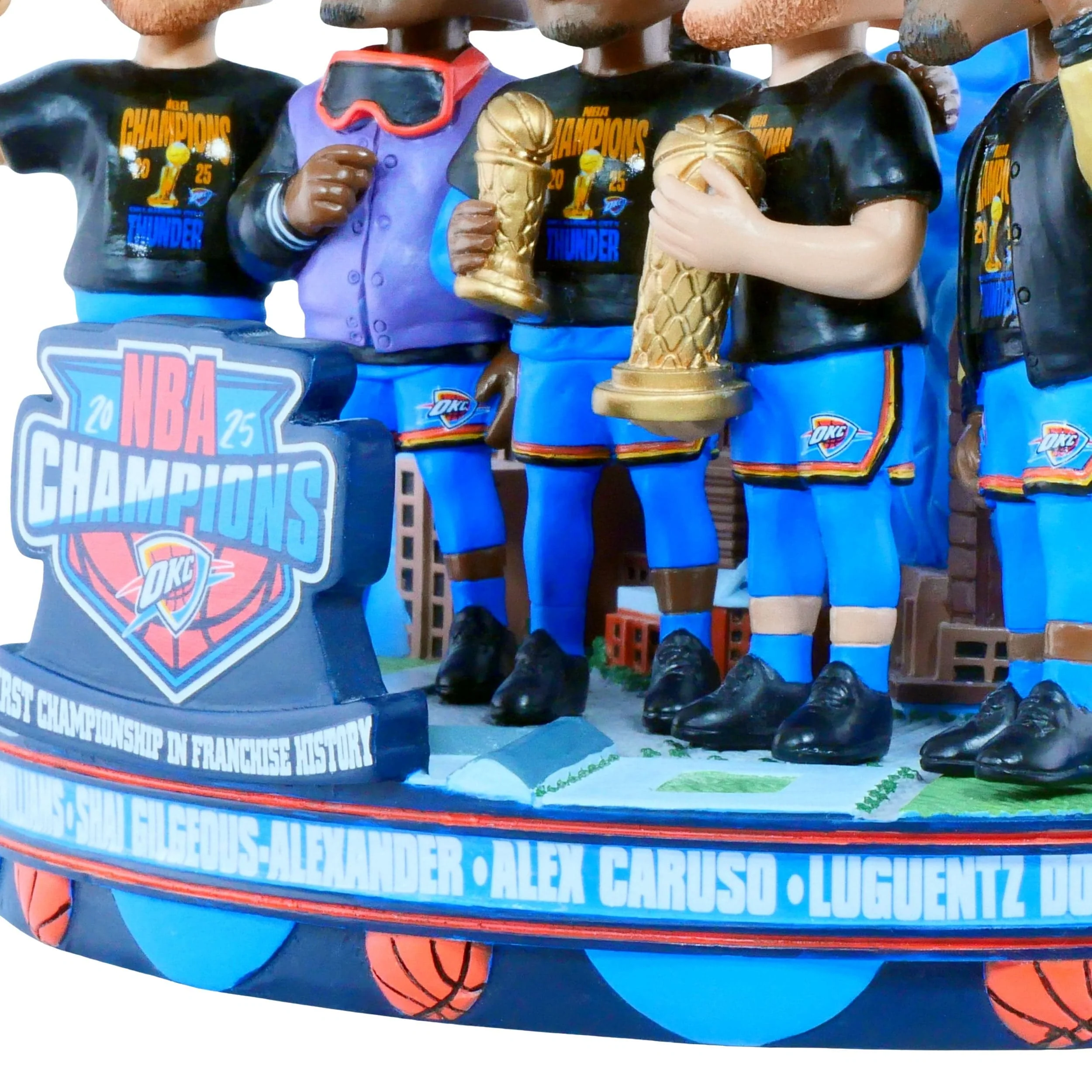 Oklahoma City Thunder 2025 NBA Champions Mini Bobblehead Scene - Image 3