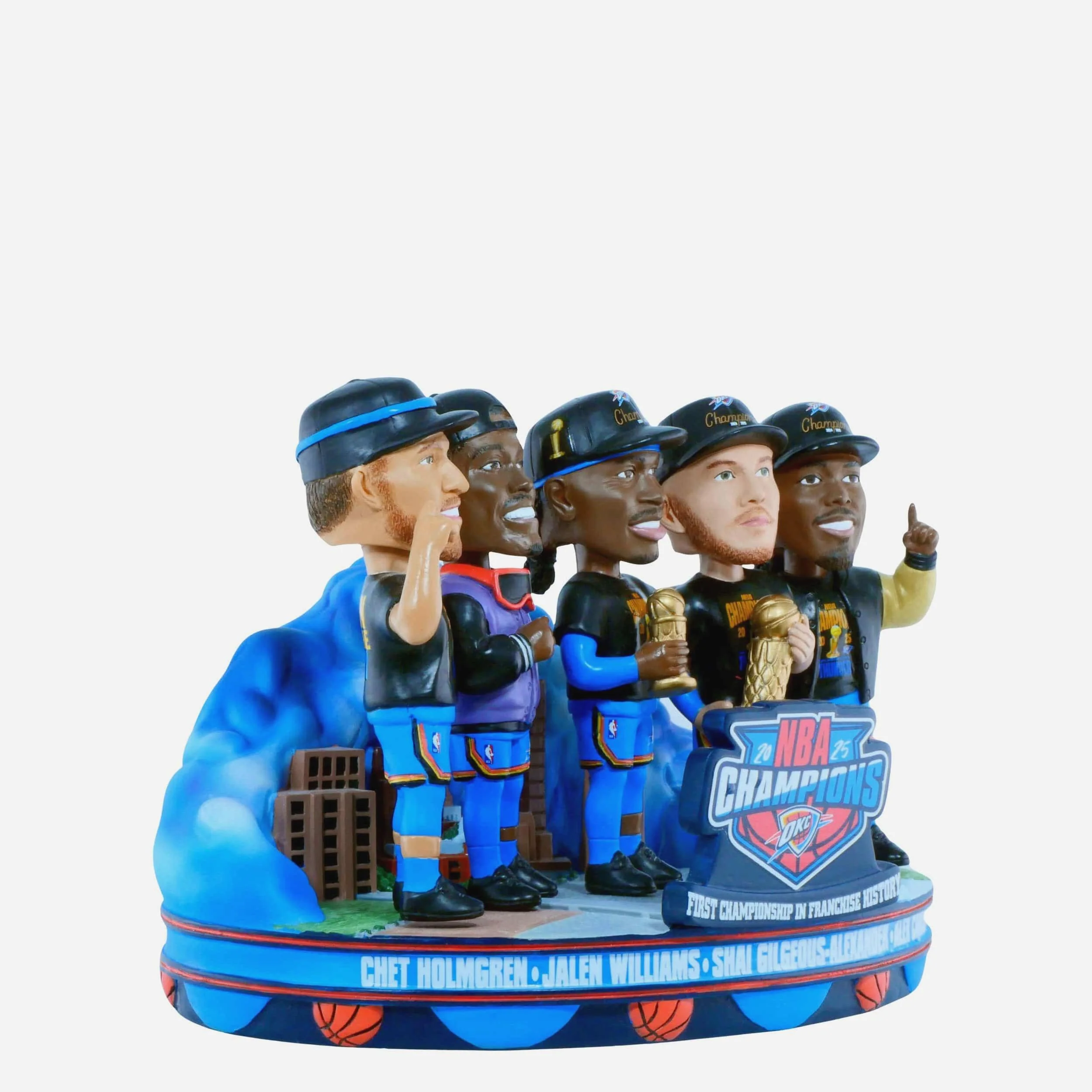 Oklahoma City Thunder 2025 NBA Champions Mini Bobblehead Scene - Image 4